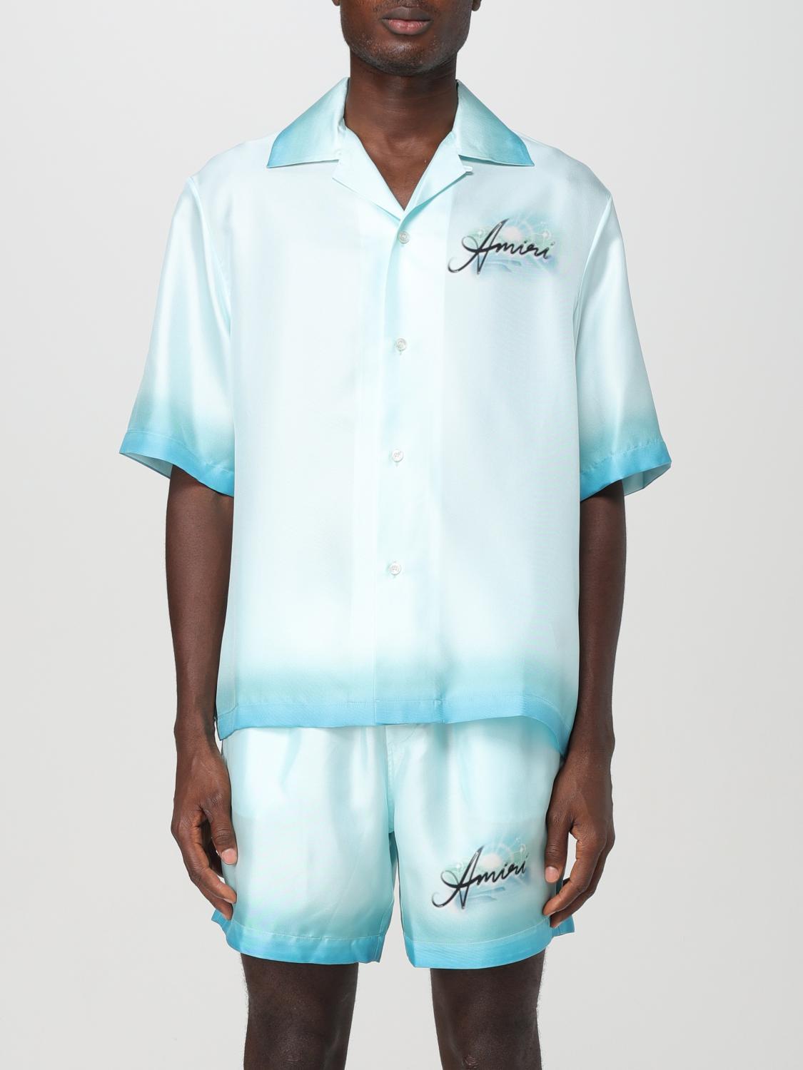 Shop Amiri Shirt  Men Color Blue