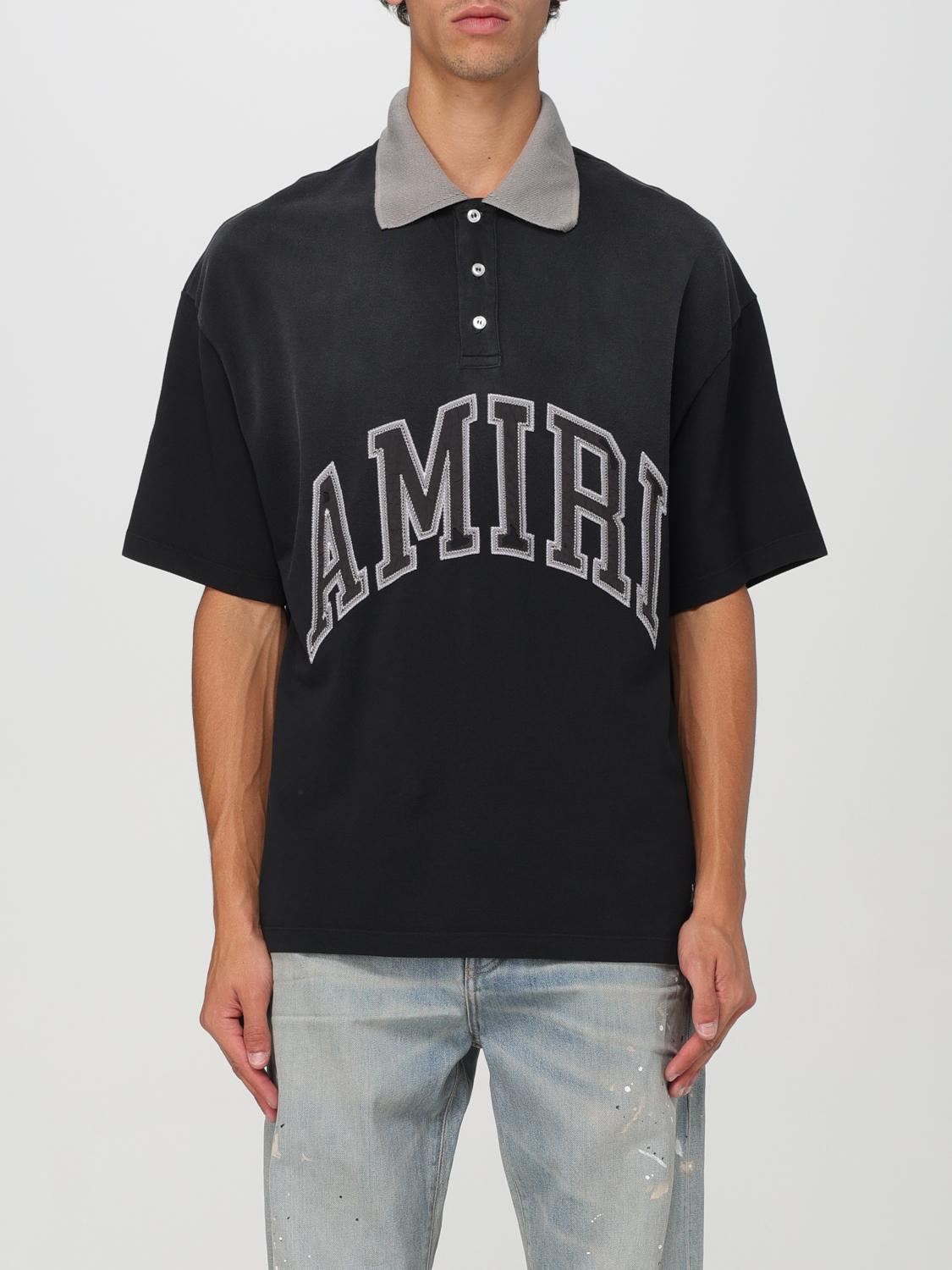 Shop Amiri Polo Shirt  Men Color Black