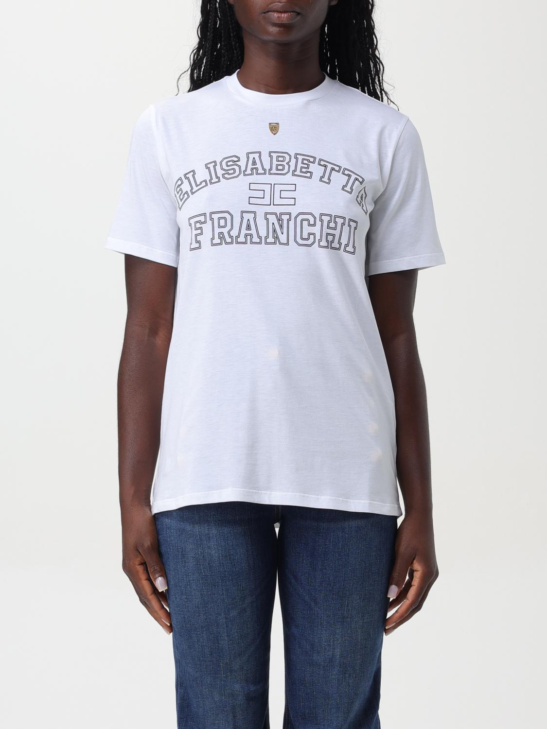 Shop Elisabetta Franchi T-shirt  Woman Color White In Weiss