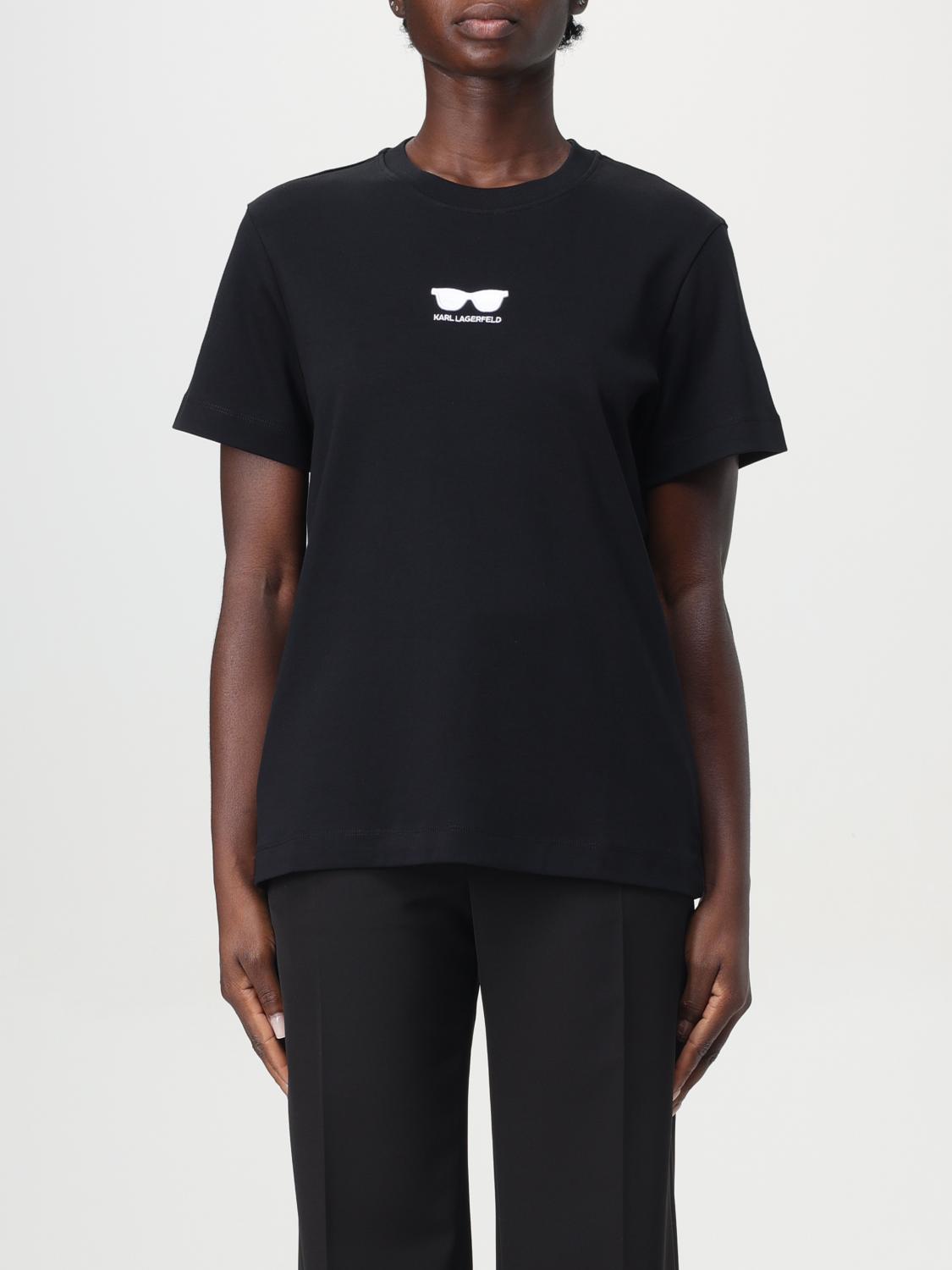 Shop Karl Lagerfeld T-shirt  Woman Color Black In Schwarz