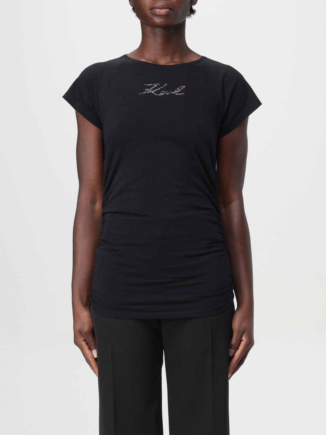 Shop Karl Lagerfeld T-shirt  Woman Color Black In Schwarz