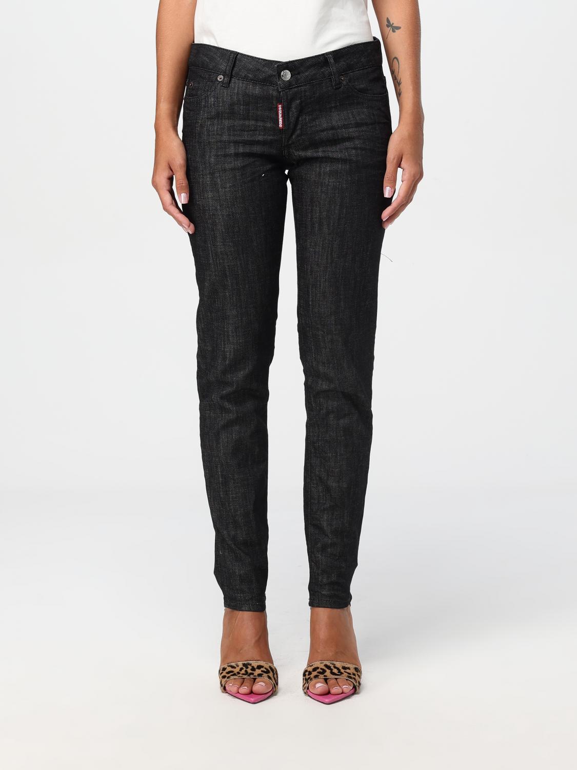 Dsquared2 Cool Girl Low-rise Cropped Jeans In Schwarz
