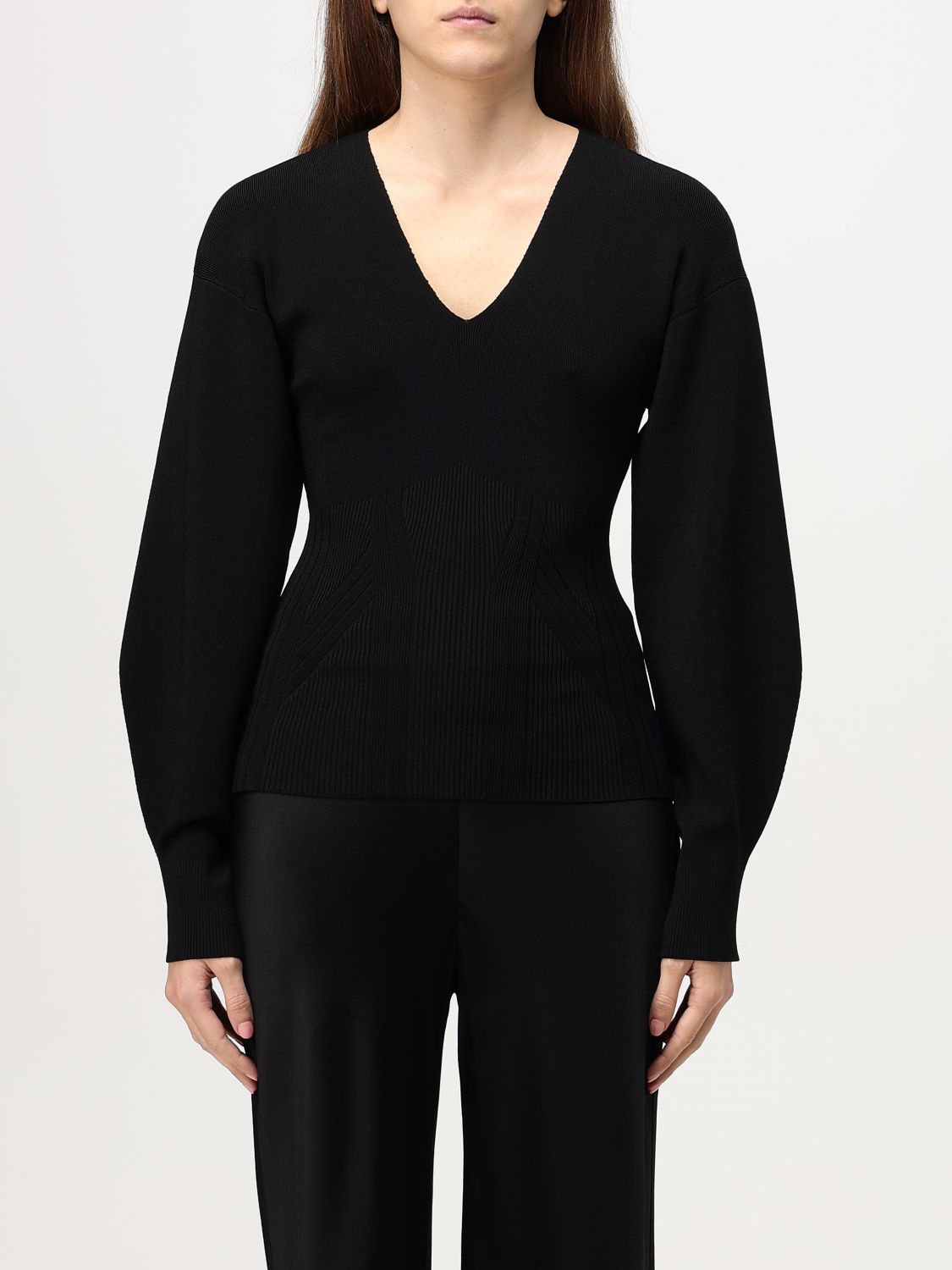 Shop Alberta Ferretti Sweater  Woman Color Black In Schwarz