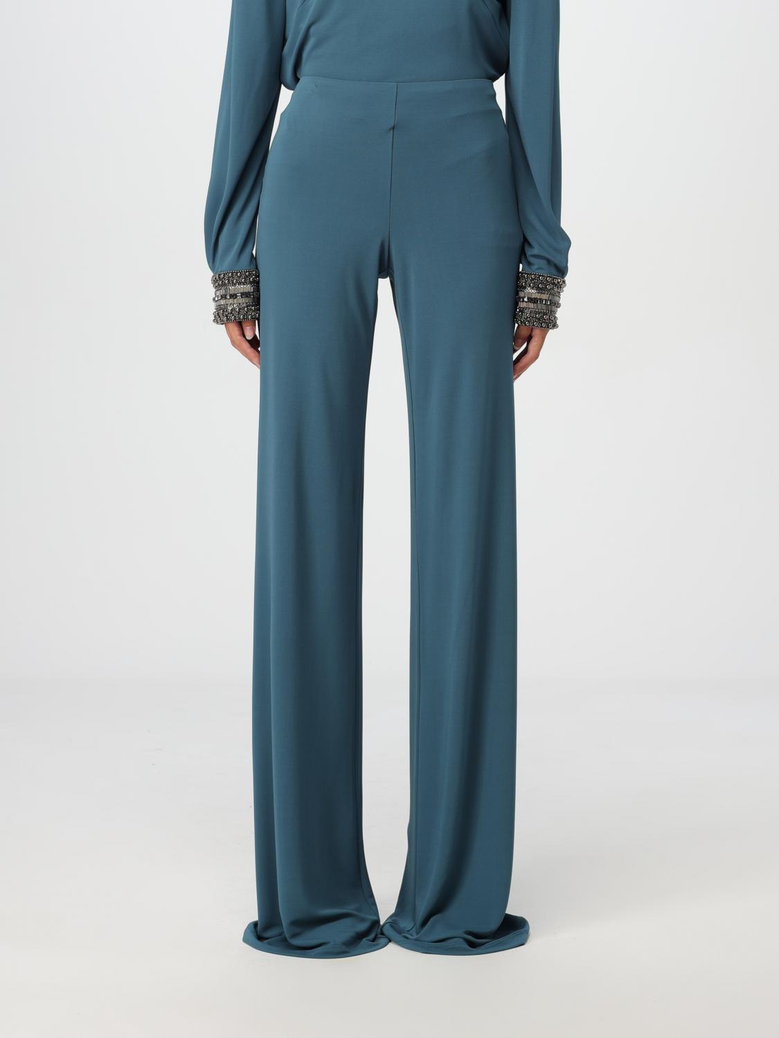 Shop Alberta Ferretti Pants  Woman Color Petroleum Blue