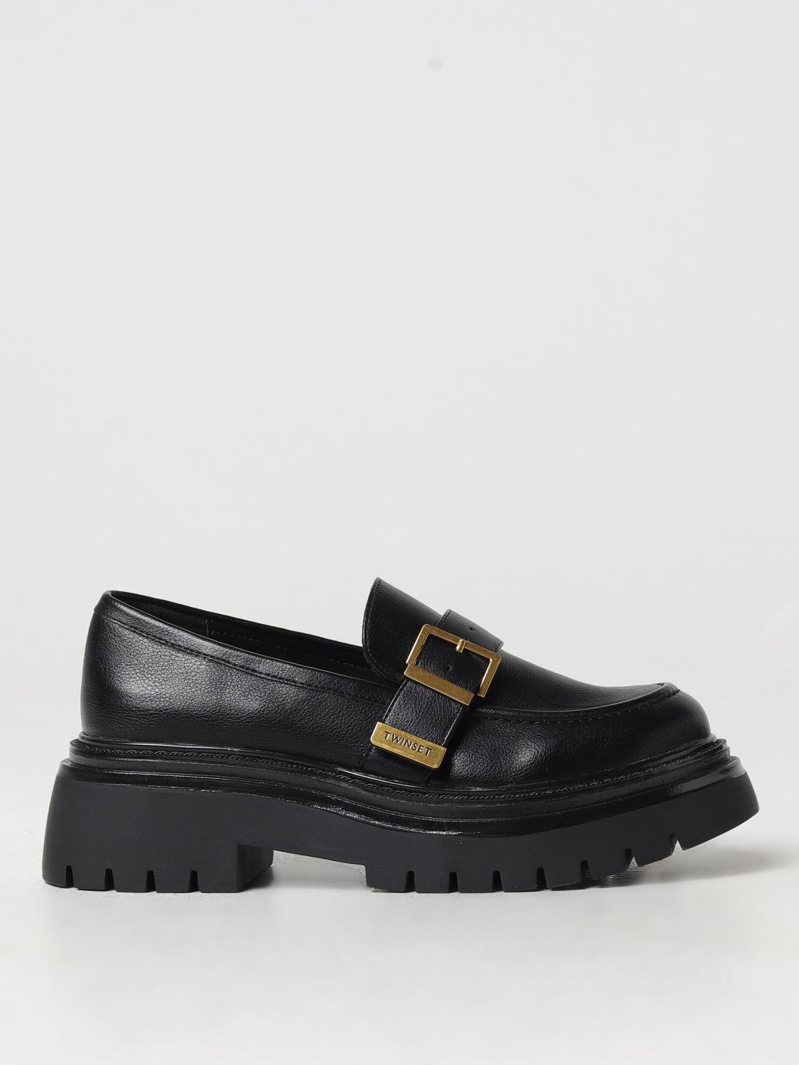 Shop Twinset Loafers  Woman Color Black In Schwarz