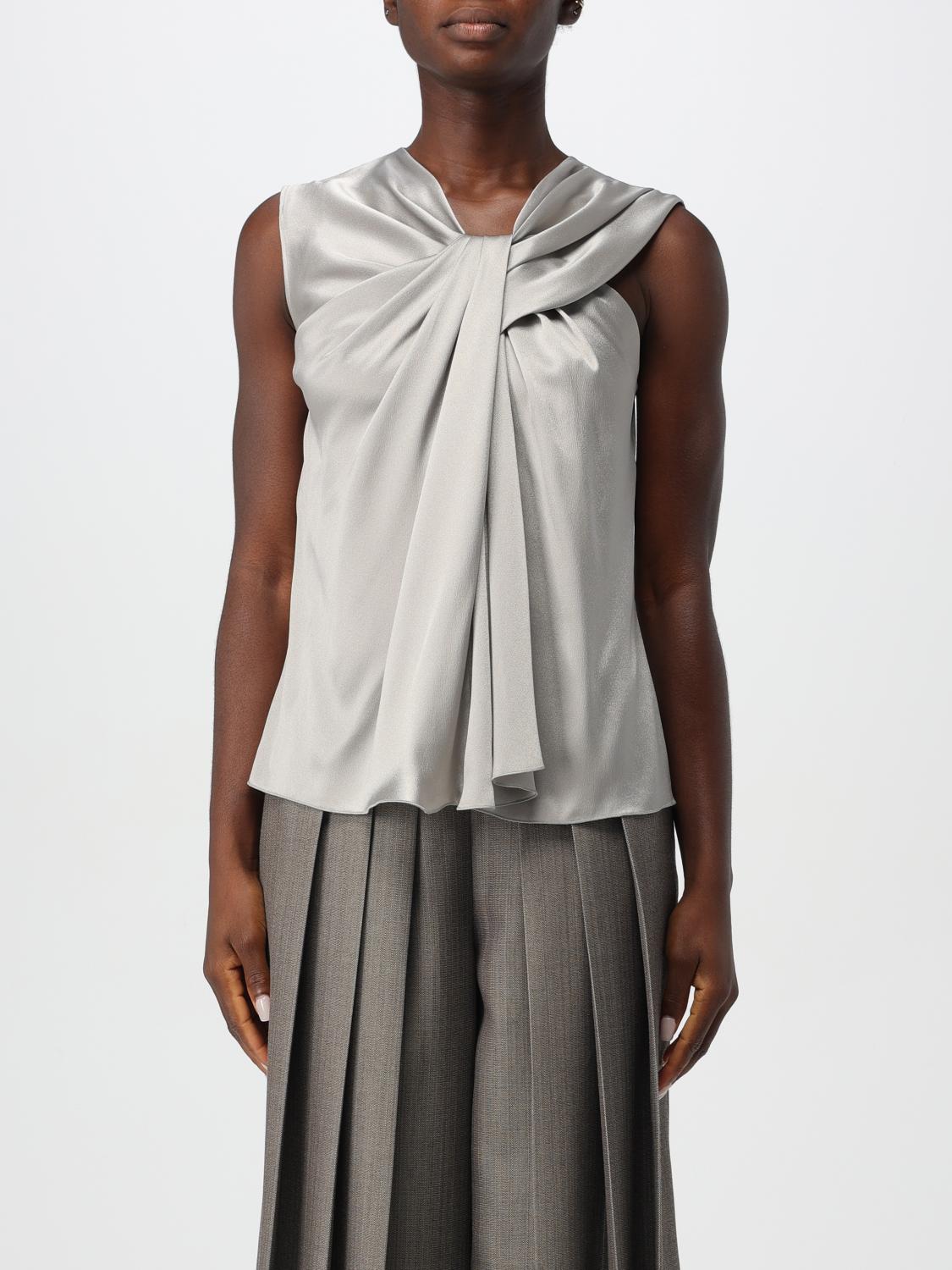 Shop Alberta Ferretti Top  Woman Color Grey In Grau