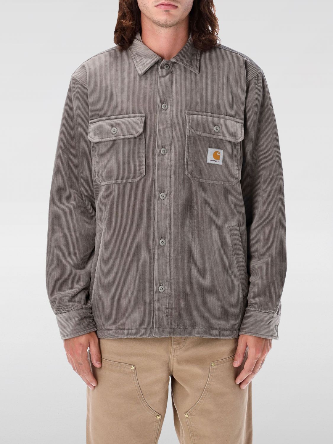 Shop Carhartt Jacket  Wip Men Color Grey In Grau