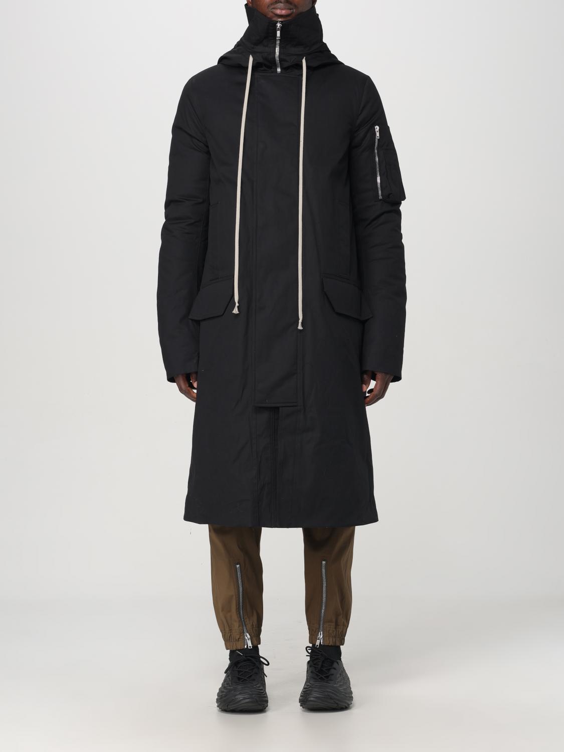 Rick Owens Asymmetrical-front Cotton Fishtail Parka In Schwarz