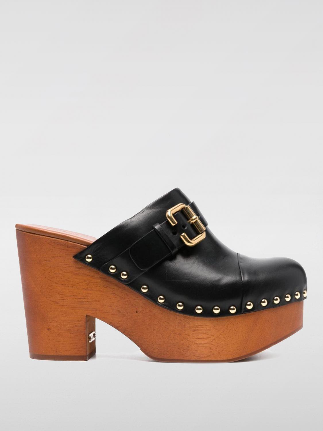 Shop Chloé Wedge Shoes  Woman Color Black In Schwarz