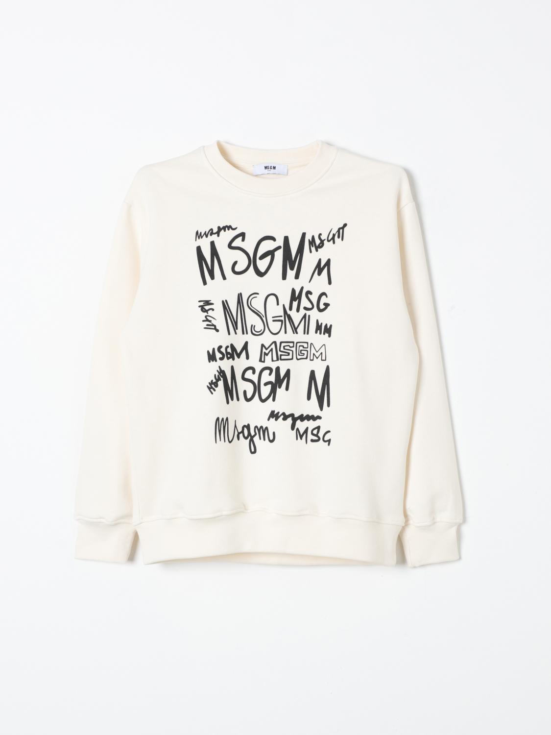 Shop Msgm Sweater  Kids Kids Color Cream