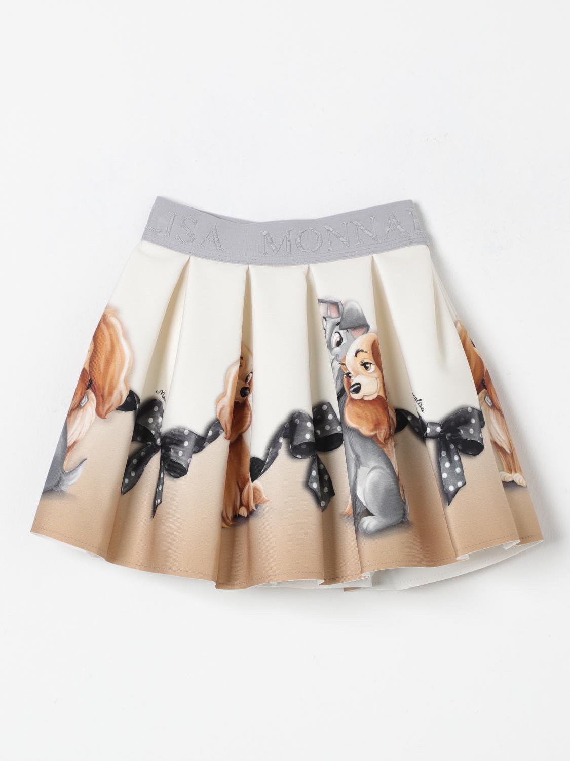 Shop Monnalisa Skirt  Kids Color Yellow Cream