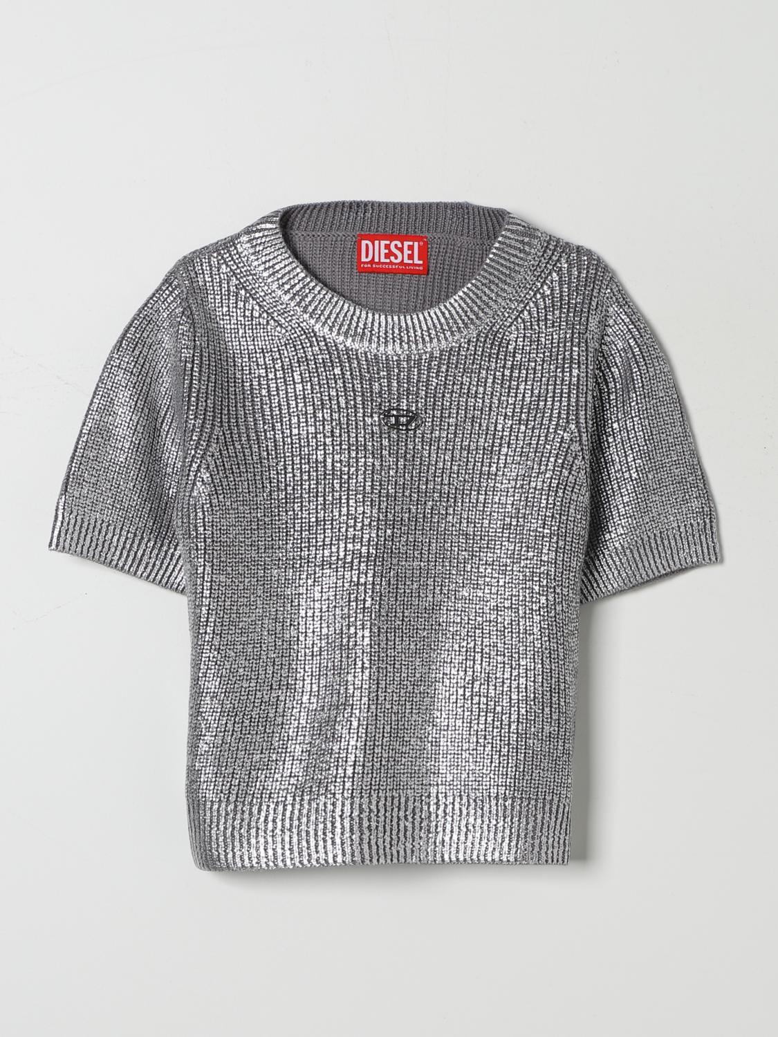 Shop Diesel T-shirt  Kids Color Silver In Silber