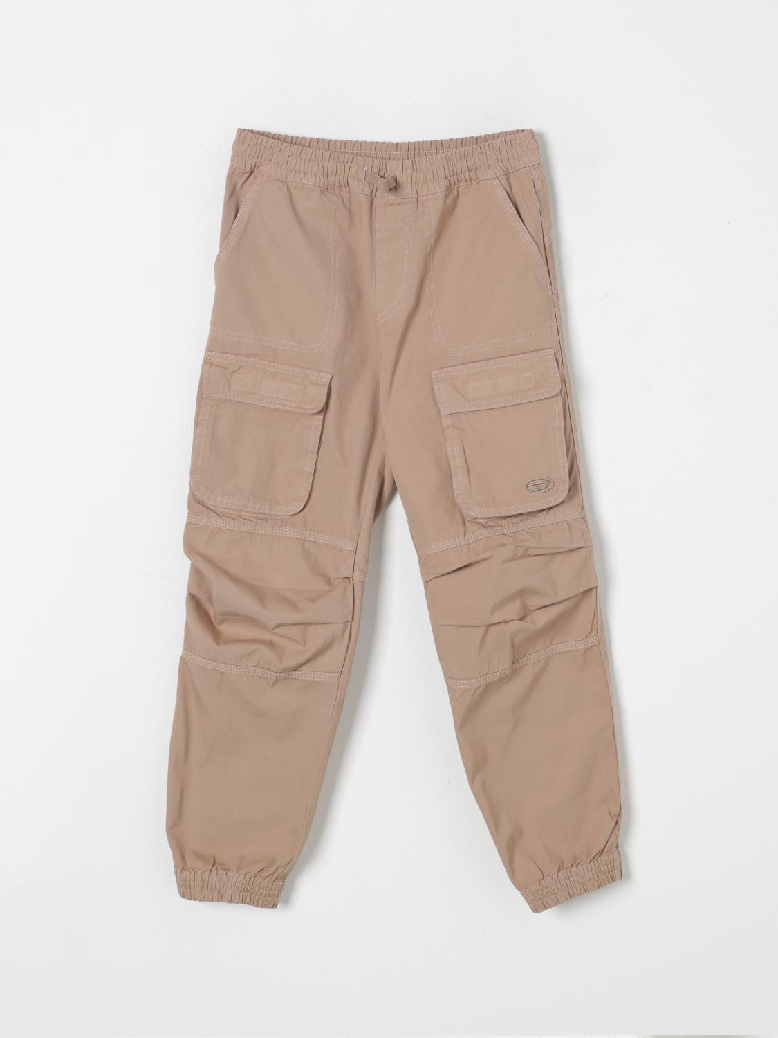 Shop Diesel Pants  Kids Color Brown In Braun