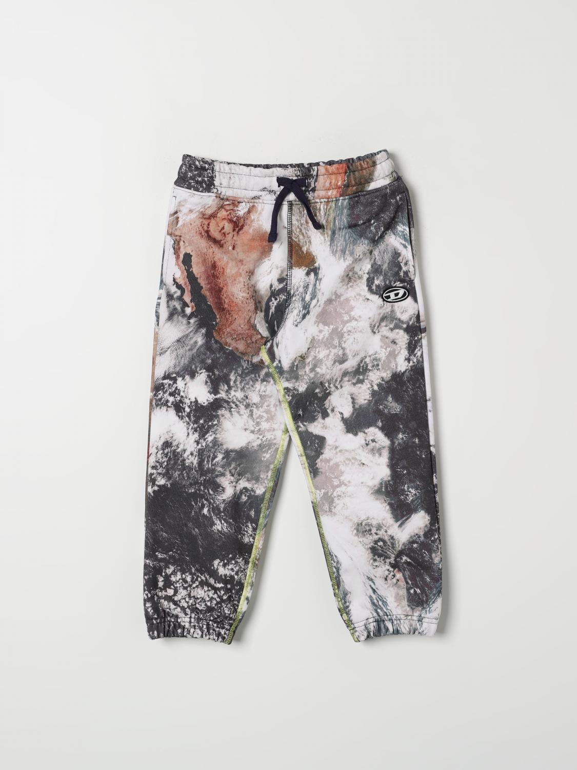 Shop Diesel Pants  Kids Color White In Weiss