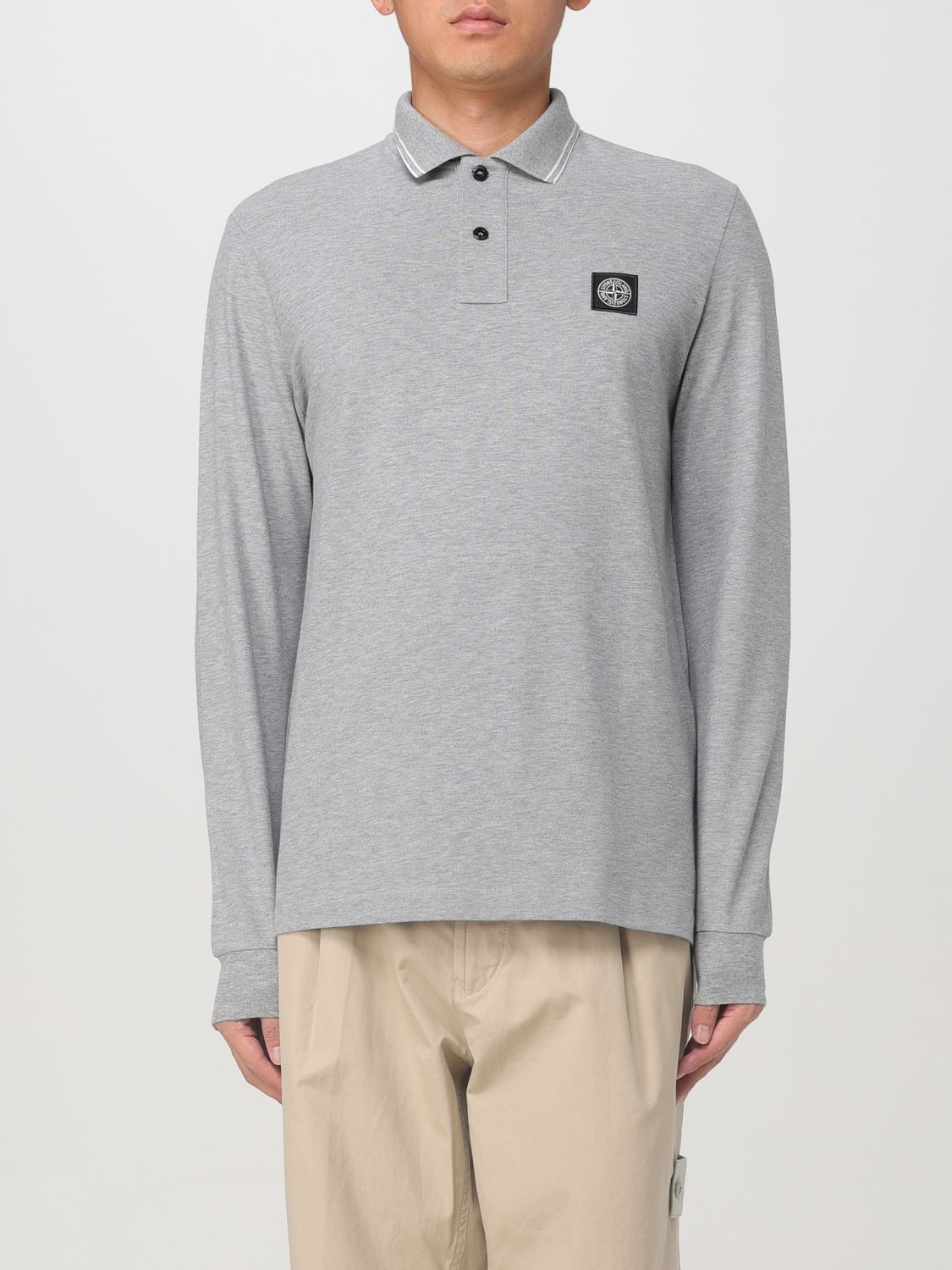 Shop Stone Island Polo Shirt  Men Color Grey In Grau