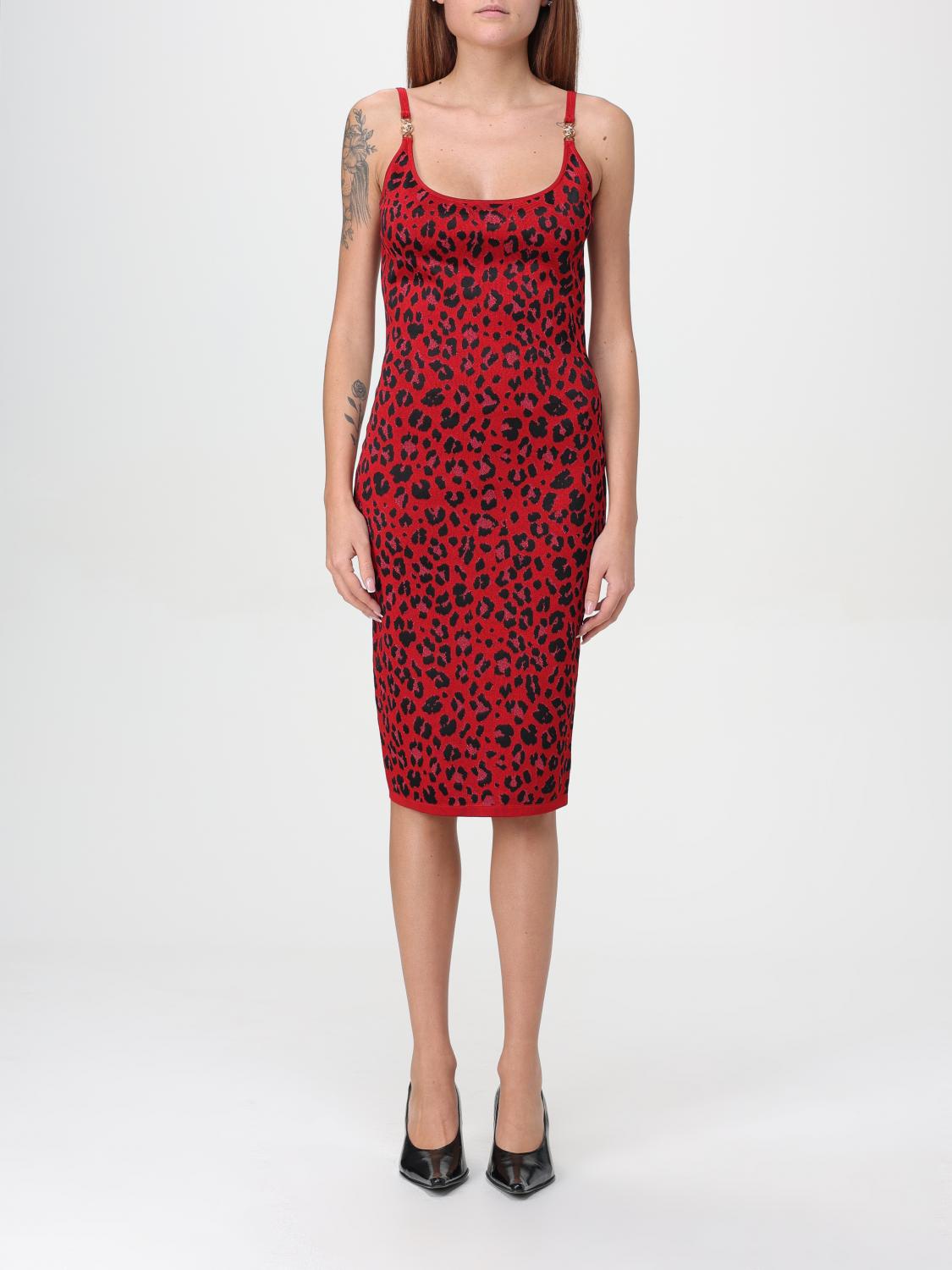 Shop Versace Dress  Woman Color Red In Rot