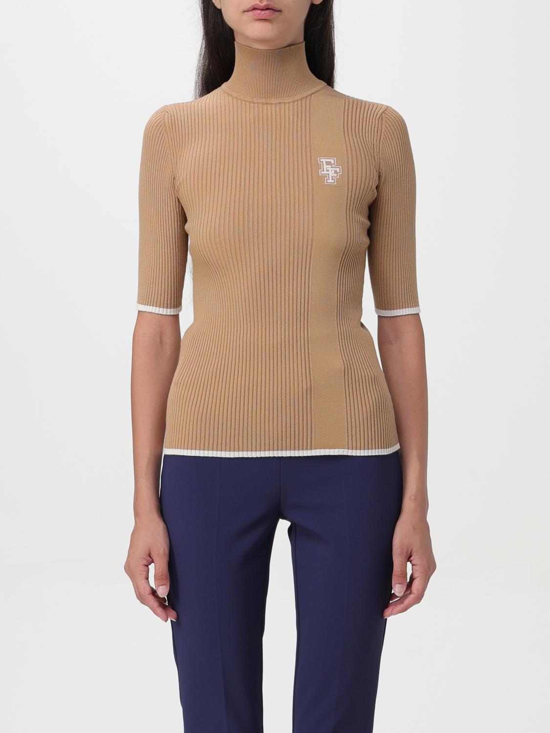 Shop Elisabetta Franchi Sweater  Woman Color Brown In Braun