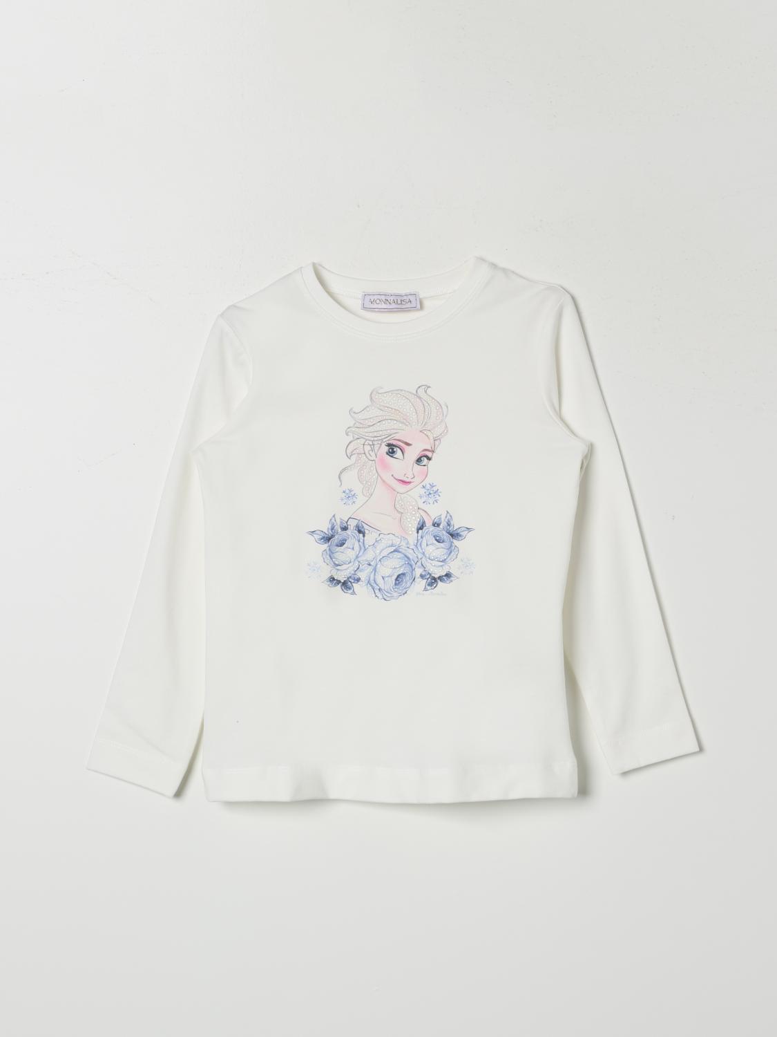 Shop Monnalisa T-shirt  Kids Color Cream