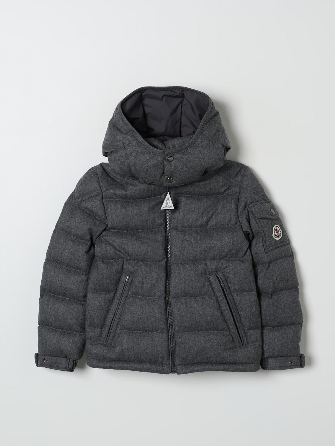 Shop Moncler Jacket  Kids Color Grey In Grau