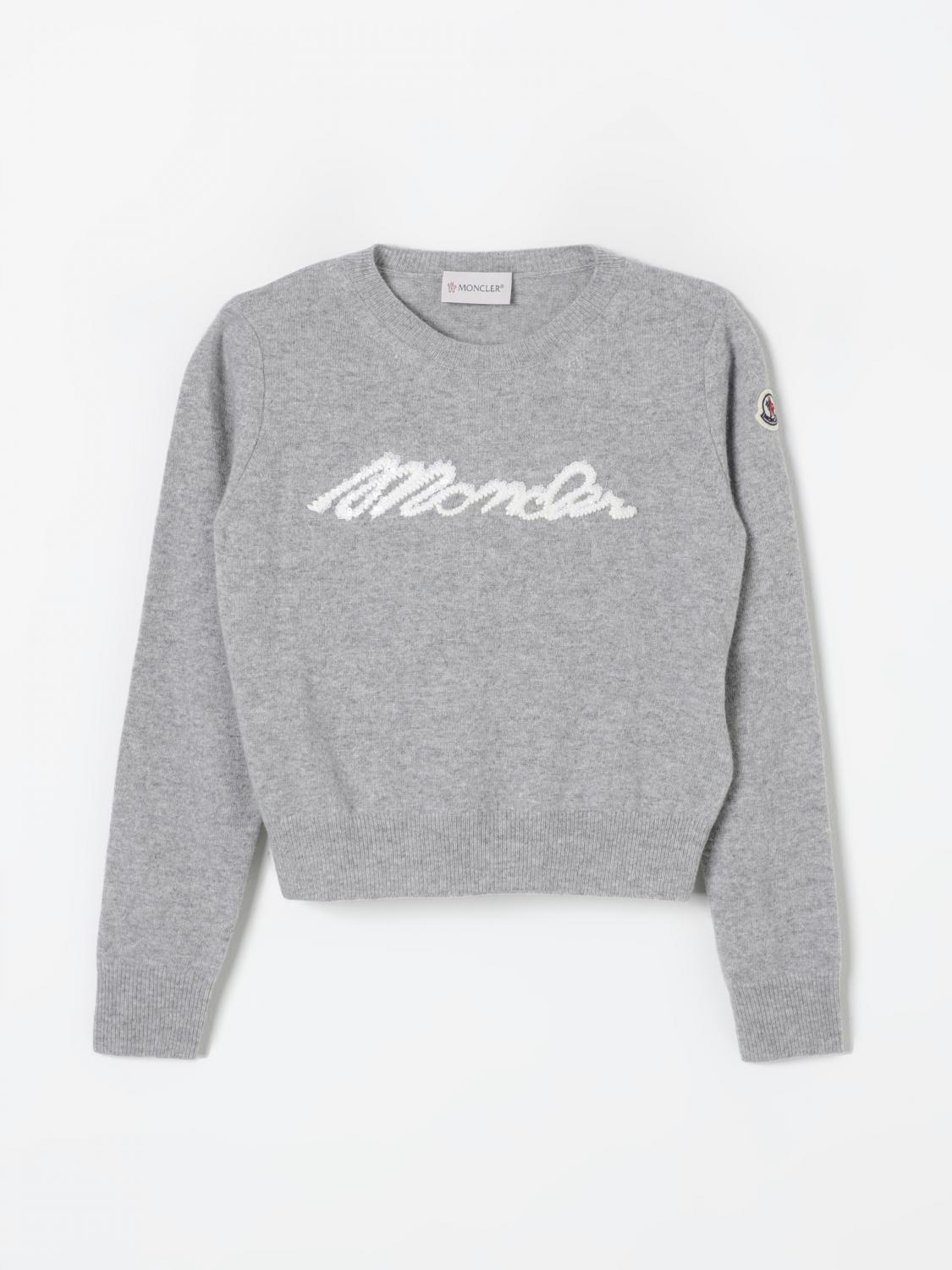 Shop Moncler Sweater  Kids Color Grey In Grau