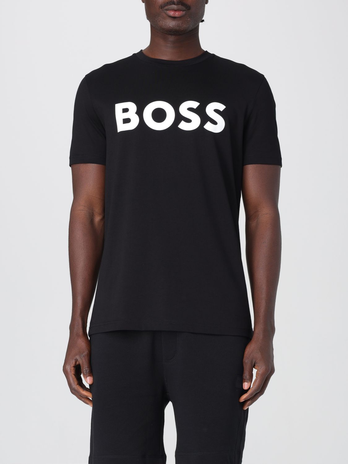 Hugo Boss Cotton-jersey T-shirt With Curved-logo Print