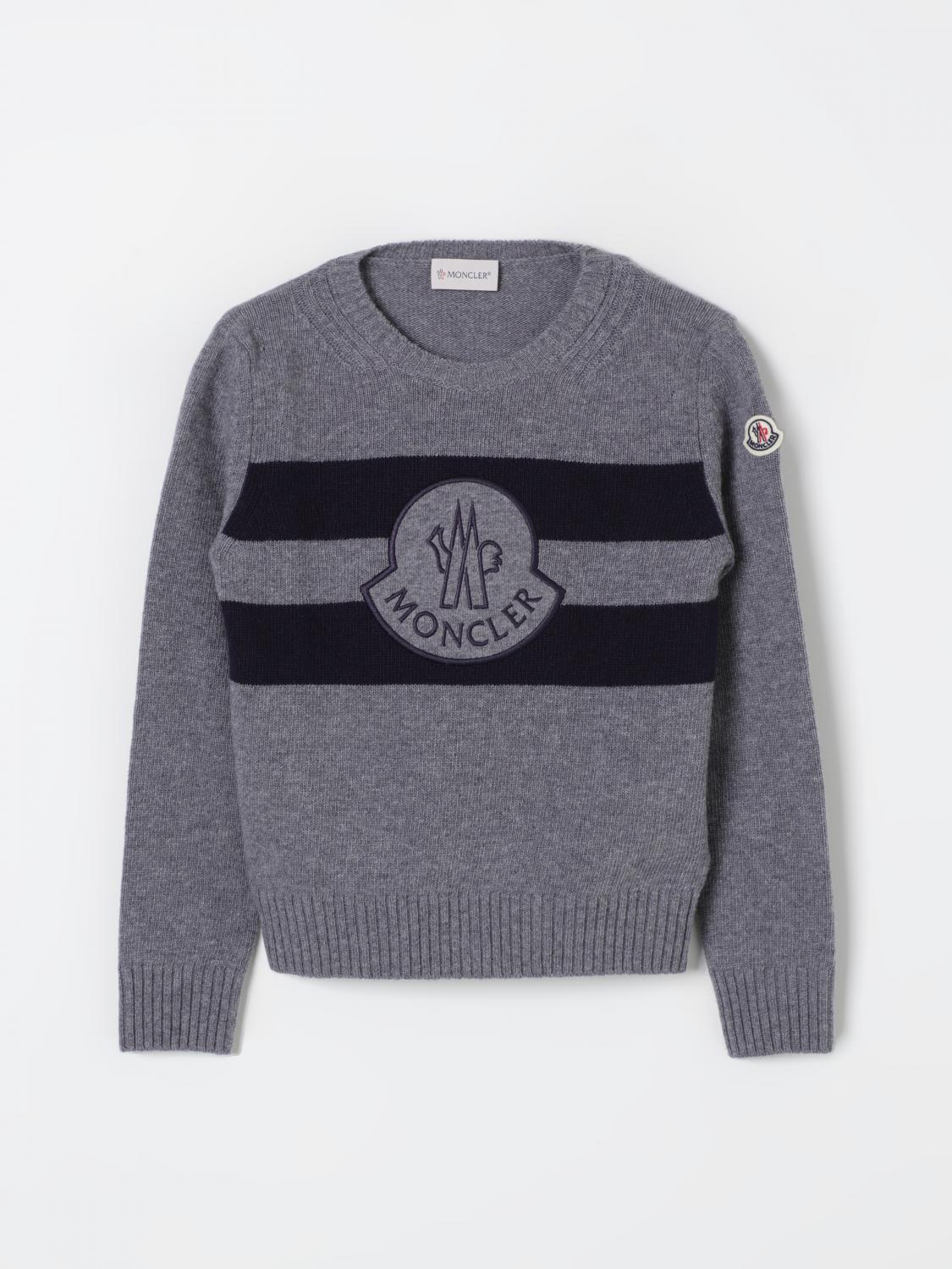 Shop Moncler Sweater  Kids Color Grey In Grau