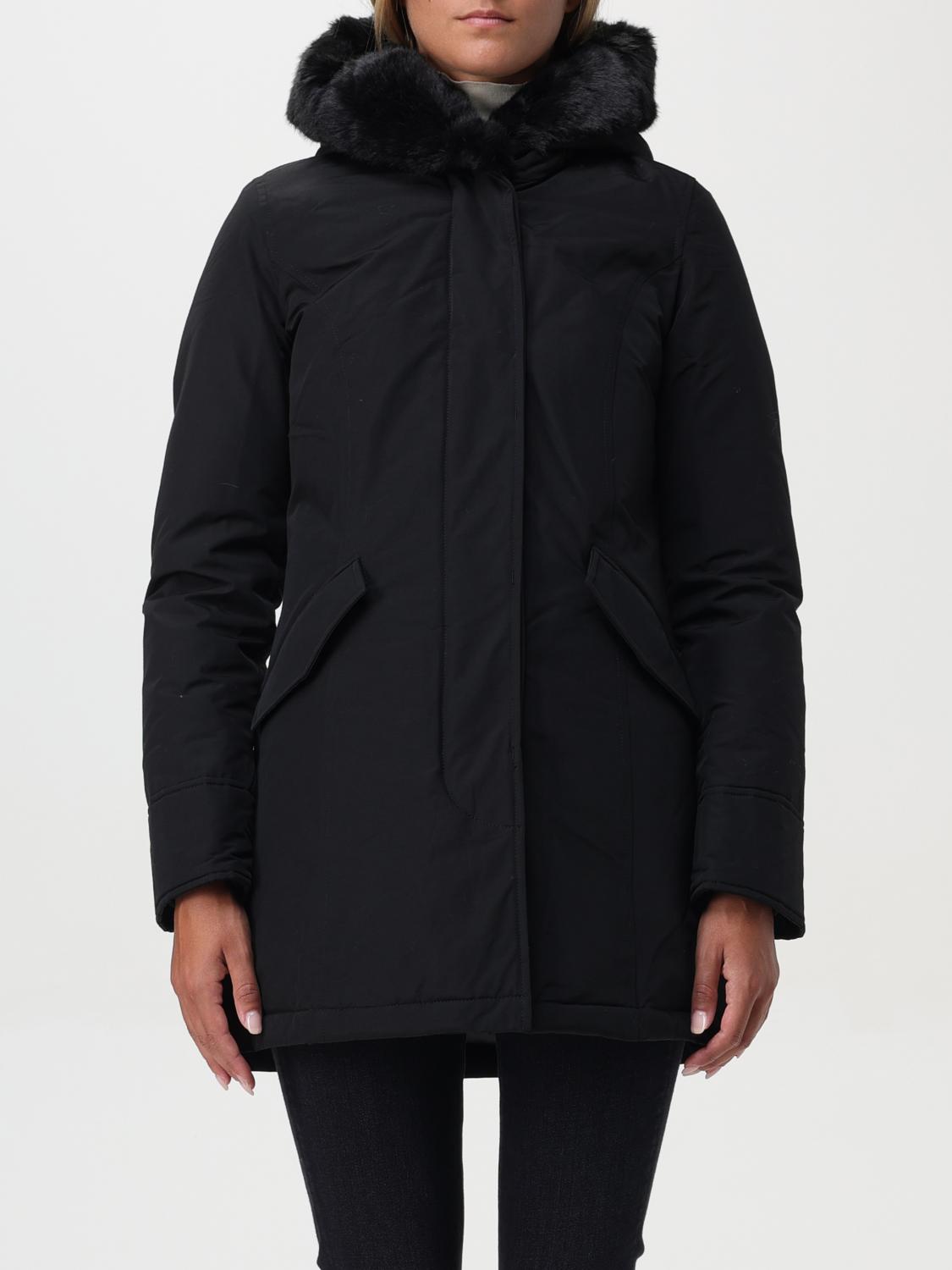 Shop Woolrich Jacket  Woman Color Black In Schwarz