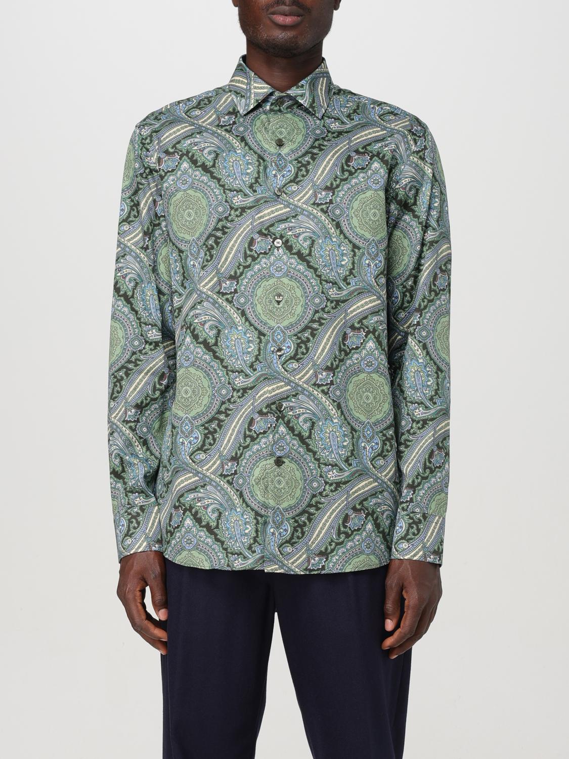 Shop Etro Shirt  Men Color Green In Grün