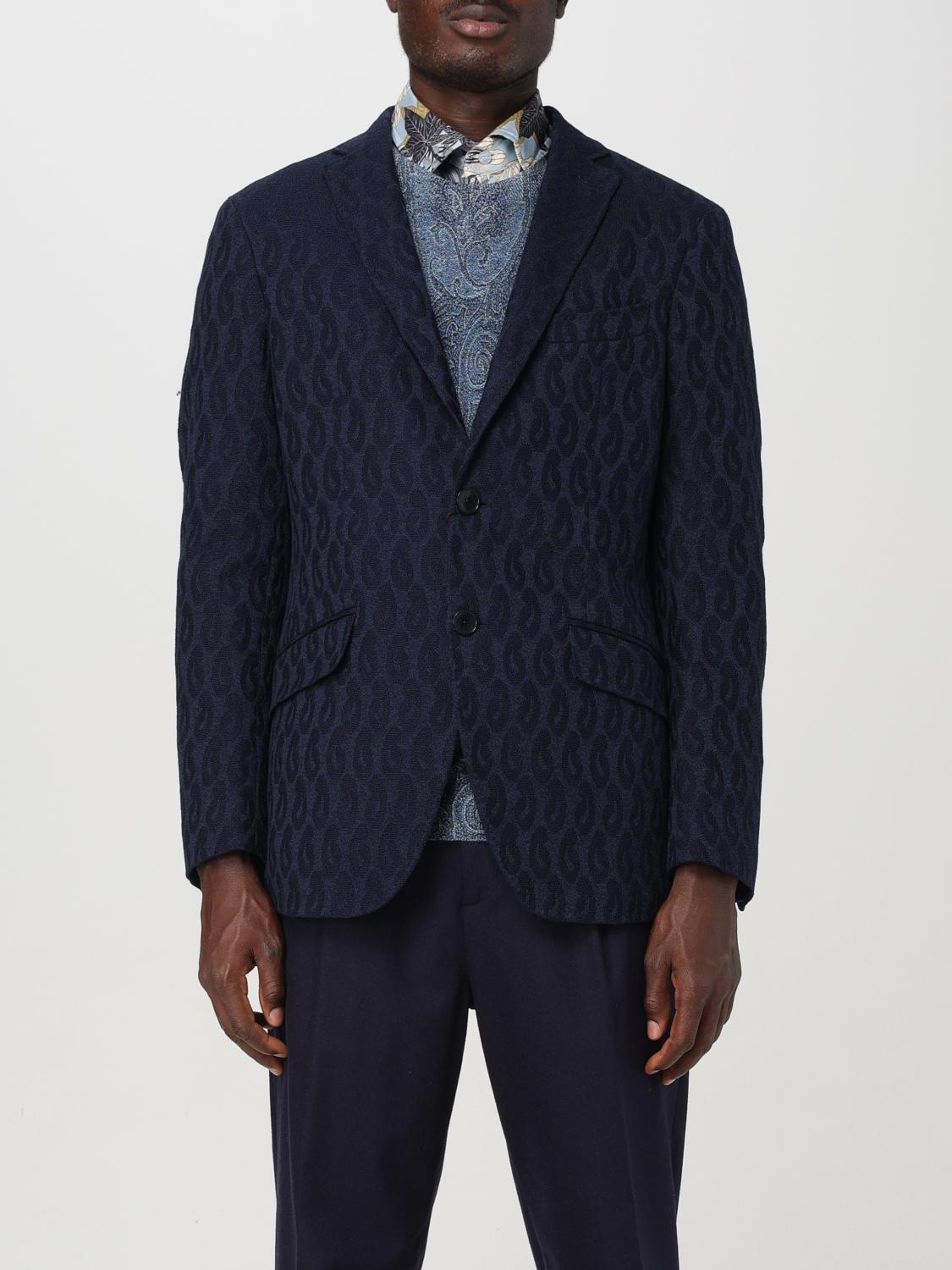 Shop Etro Blazer  Men Color Blue In Blau