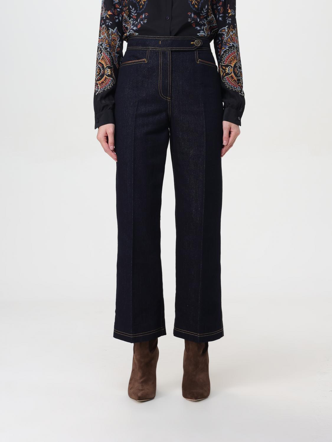 Shop Etro Jeans  Woman Color Blue In Blau