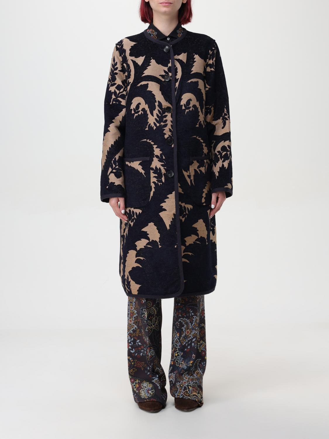 Shop Etro Coat  Woman Color Blue In Blau