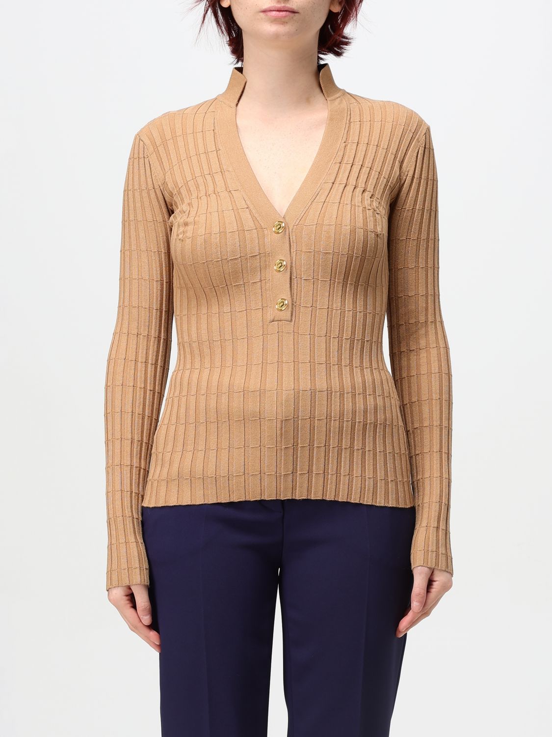 Sweater Woman color Camel - Elisabetta Franchi - Modalova