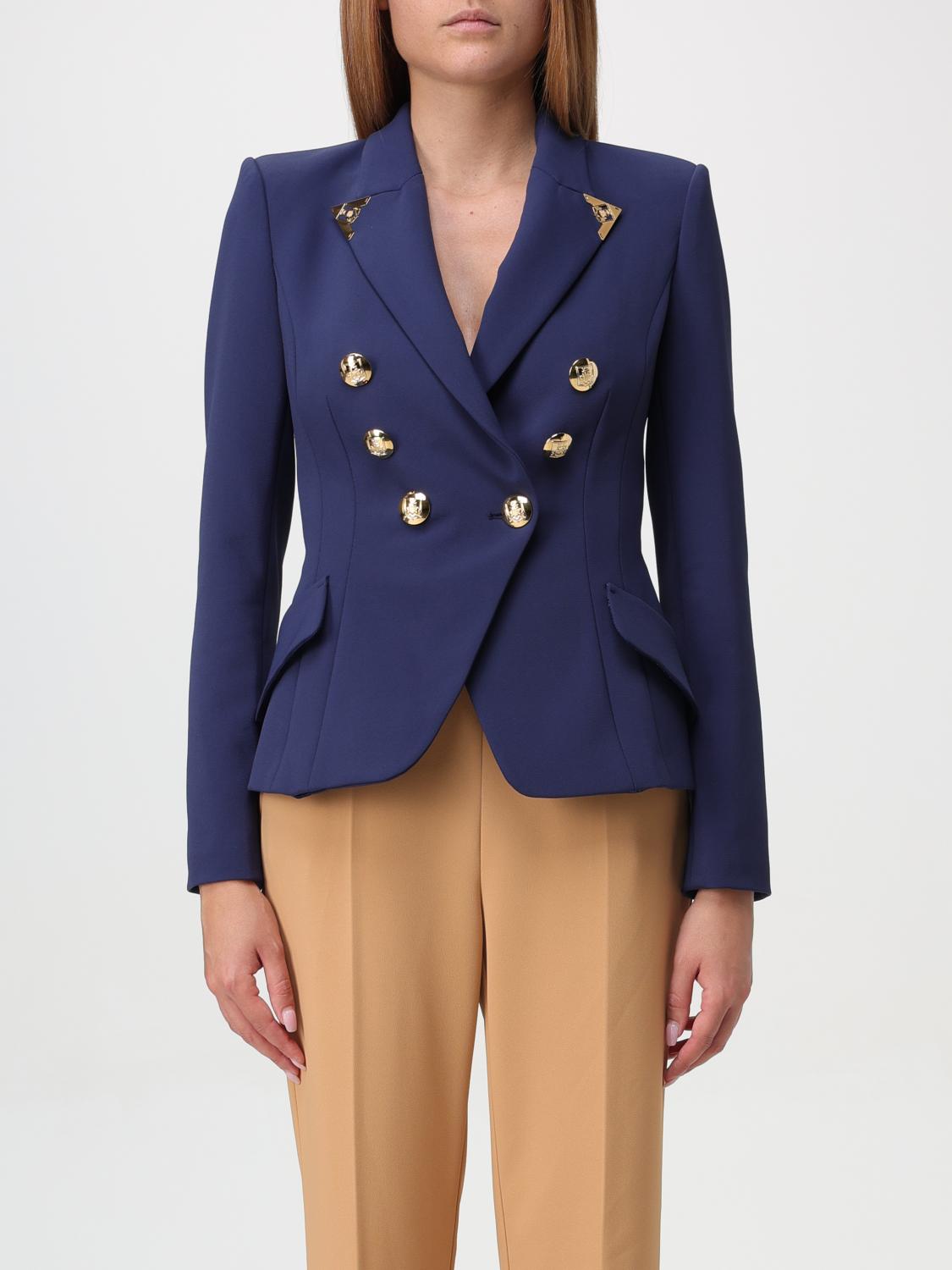 Shop Elisabetta Franchi Blazer  Woman Color Blue In Blau