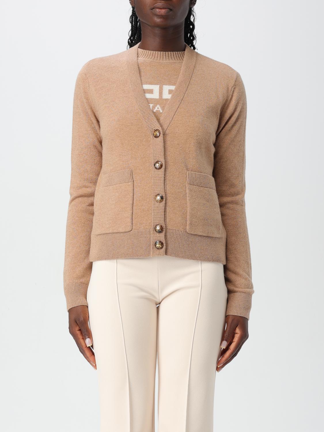 ELISABETTA FRANCHI CARDIGAN ELISABETTA FRANCHI WOMAN COLOR CAMEL F87118042