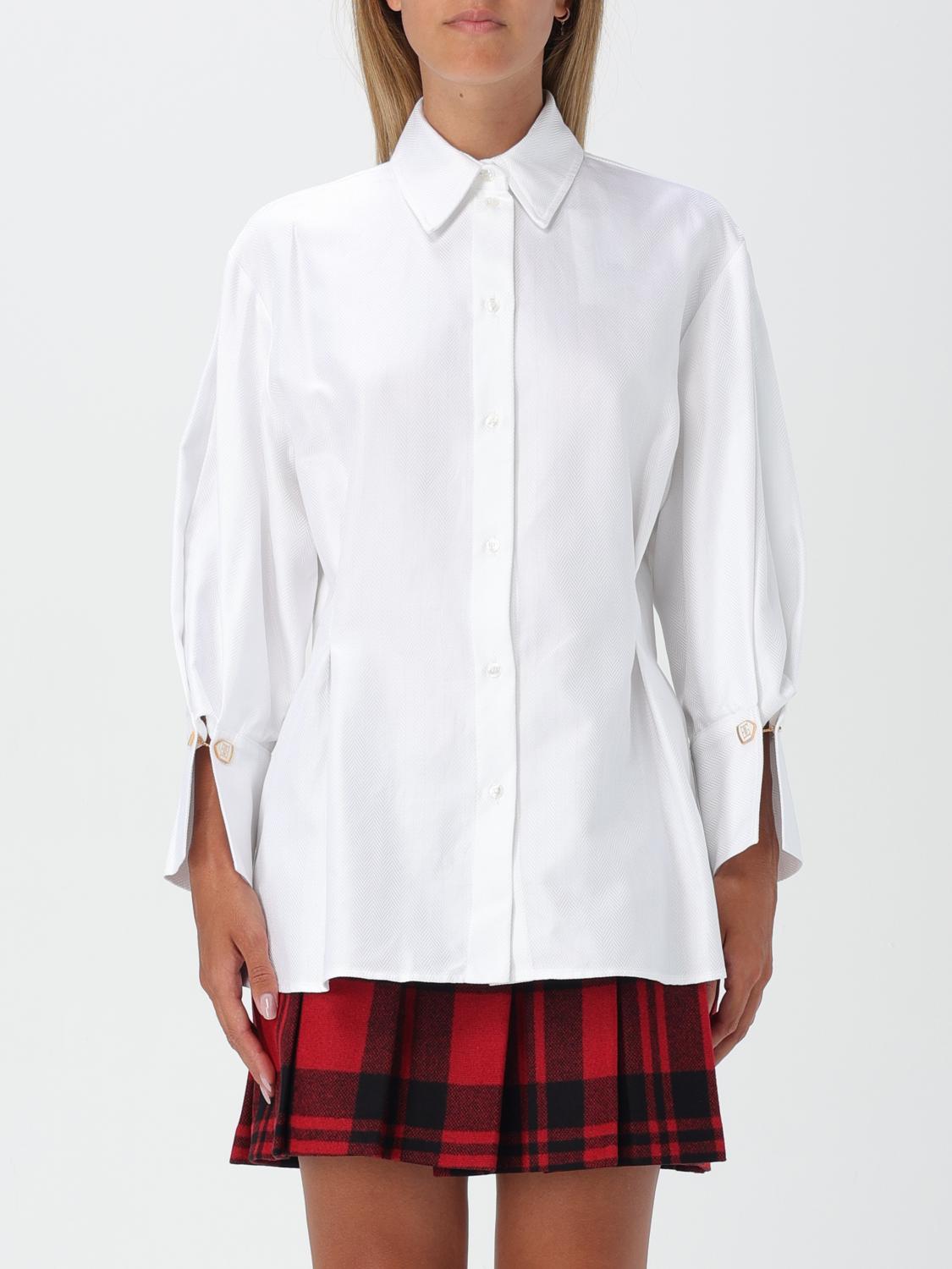 Shop Elisabetta Franchi Shirt  Woman Color White In Weiss