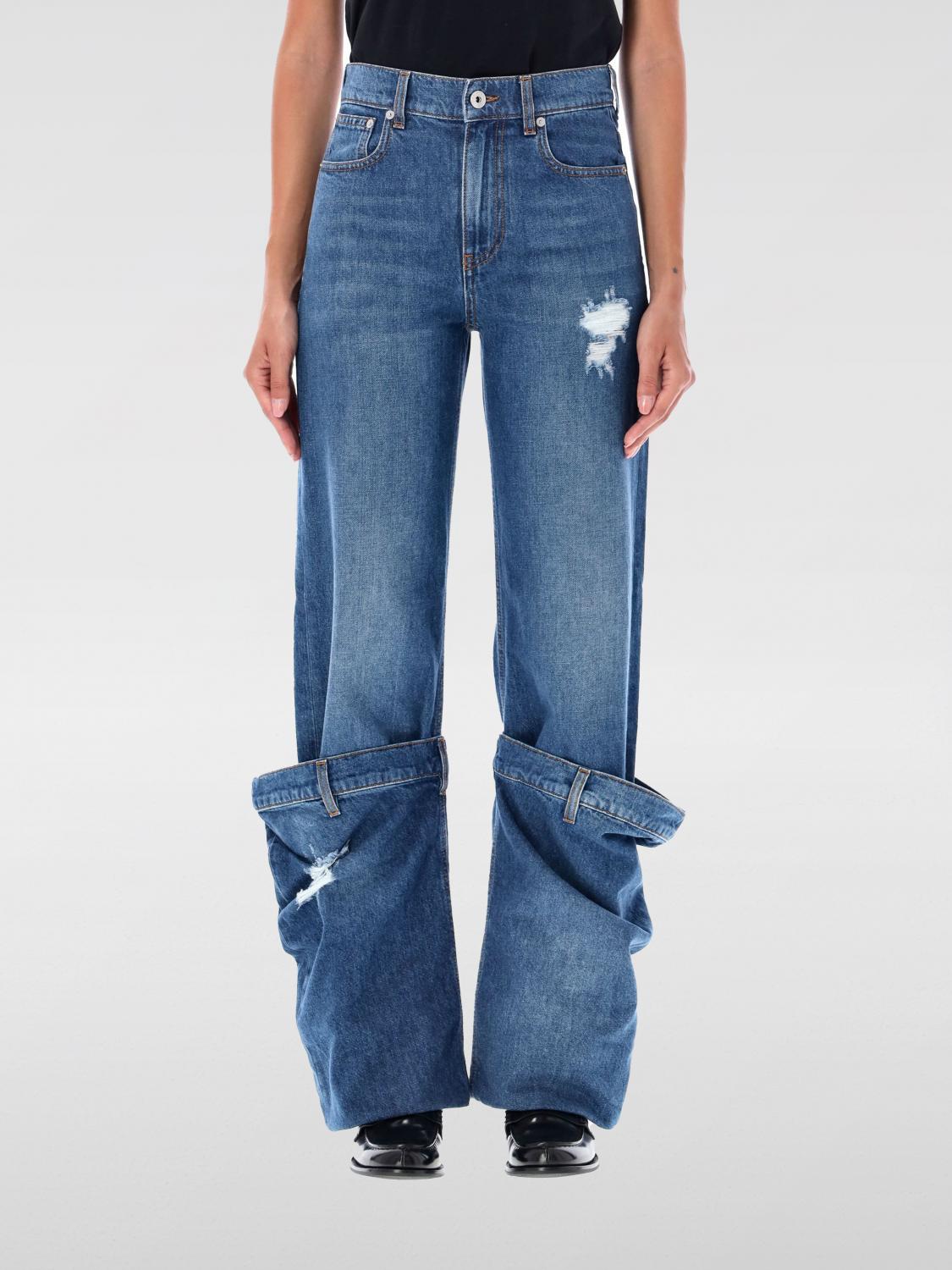 Shop Jw Anderson Jeans  Woman Color Blue In Blau