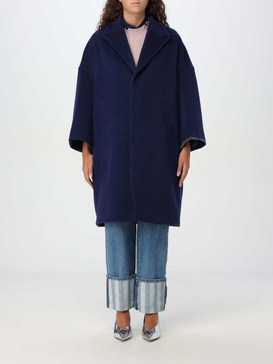 Shop Marni Coat  Woman Color Blue In Blau