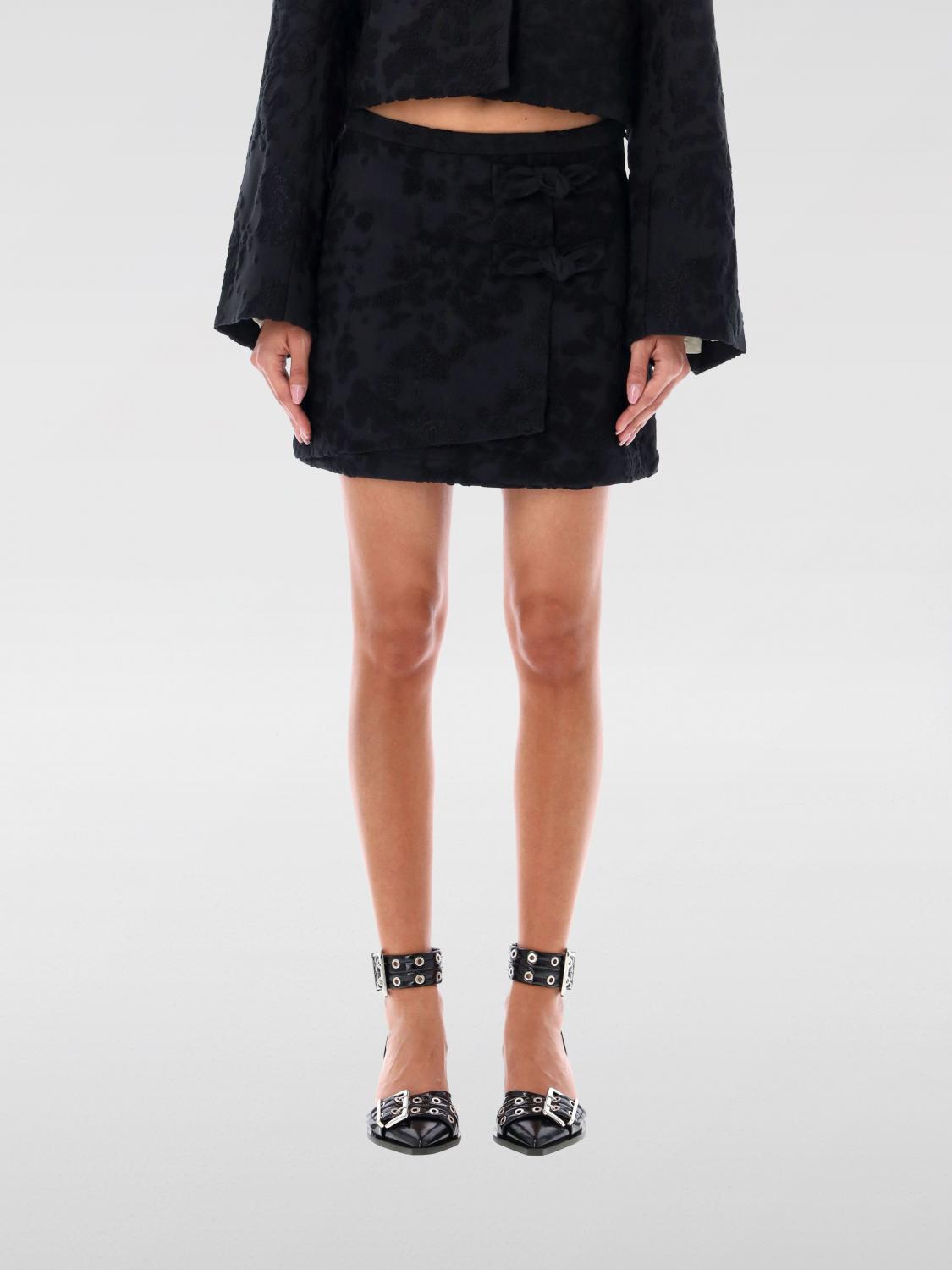 Ganni Skirt  Woman Colour Black In Schwarz