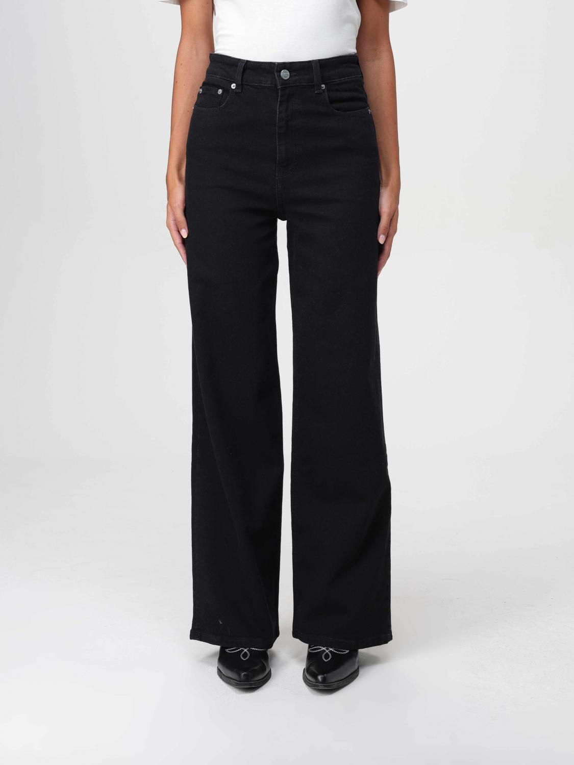 Shop Ganni Jeans  Woman Color Black In Schwarz