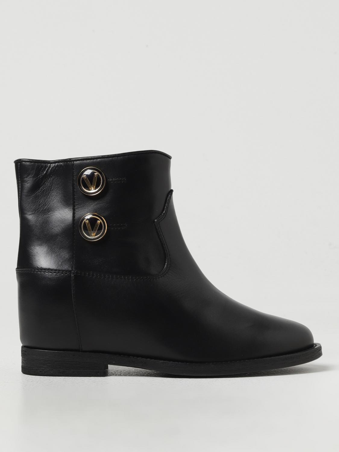 Shop Via Roma 15 Flat Ankle Boots  Woman Color Black In Schwarz