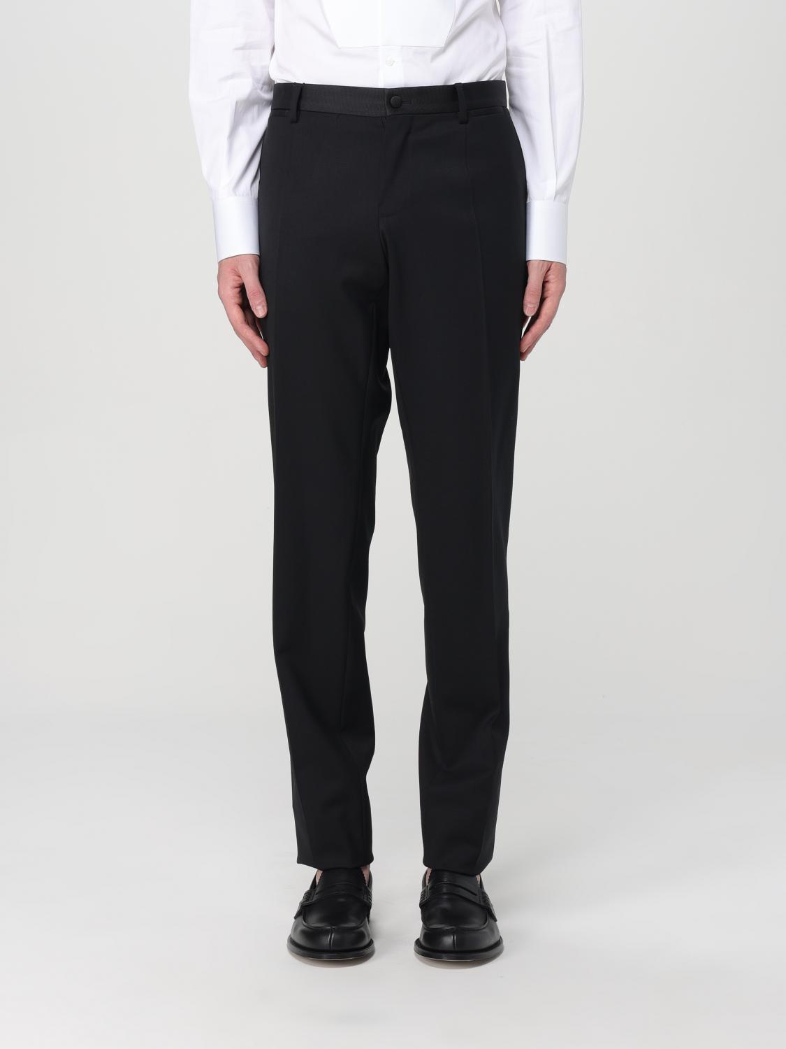 Dolce & Gabbana Straight-leg Tailored Wool-blend Pants In Black