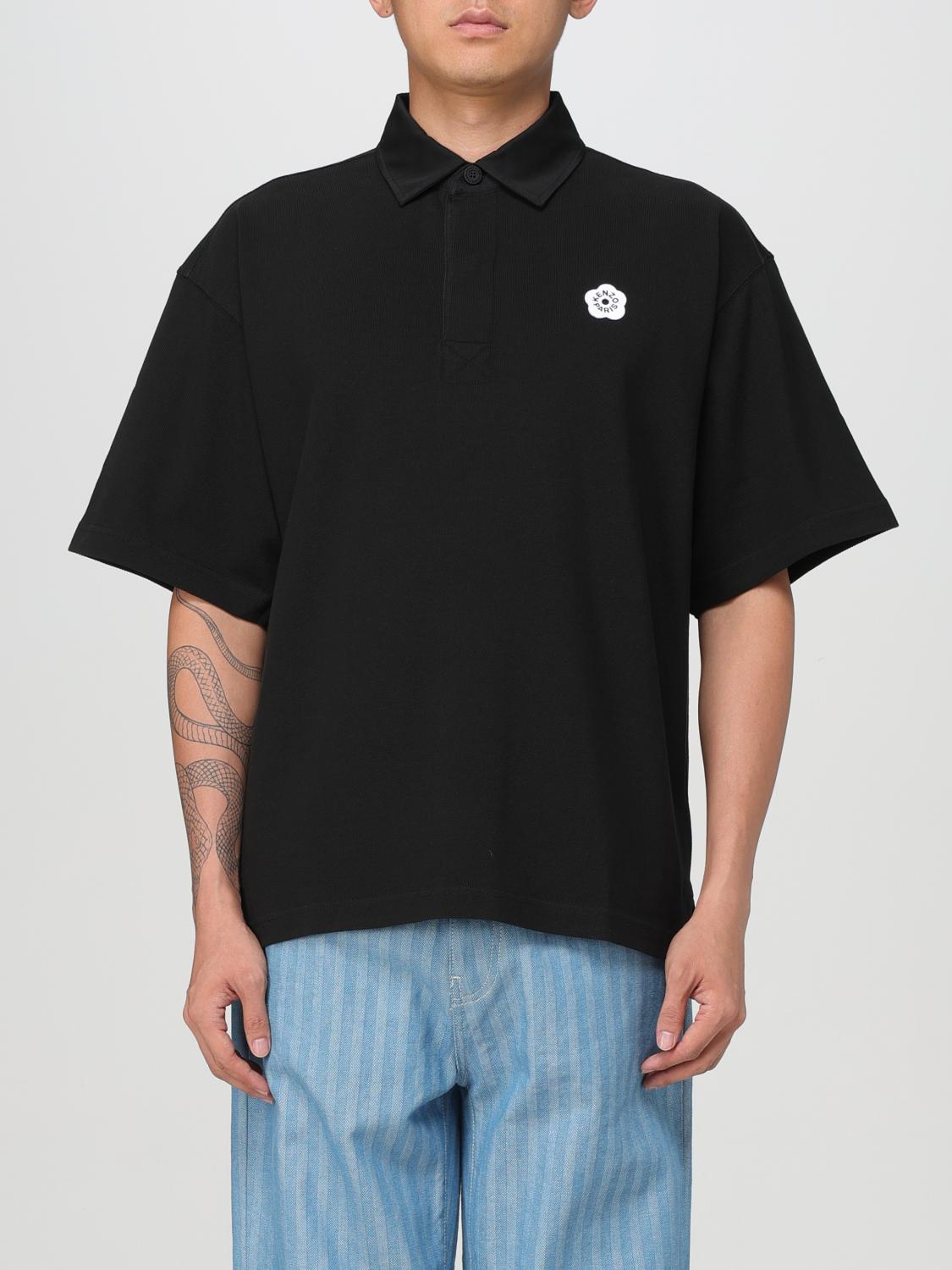 Shop Kenzo Polo Shirt  Men Color Black In Schwarz