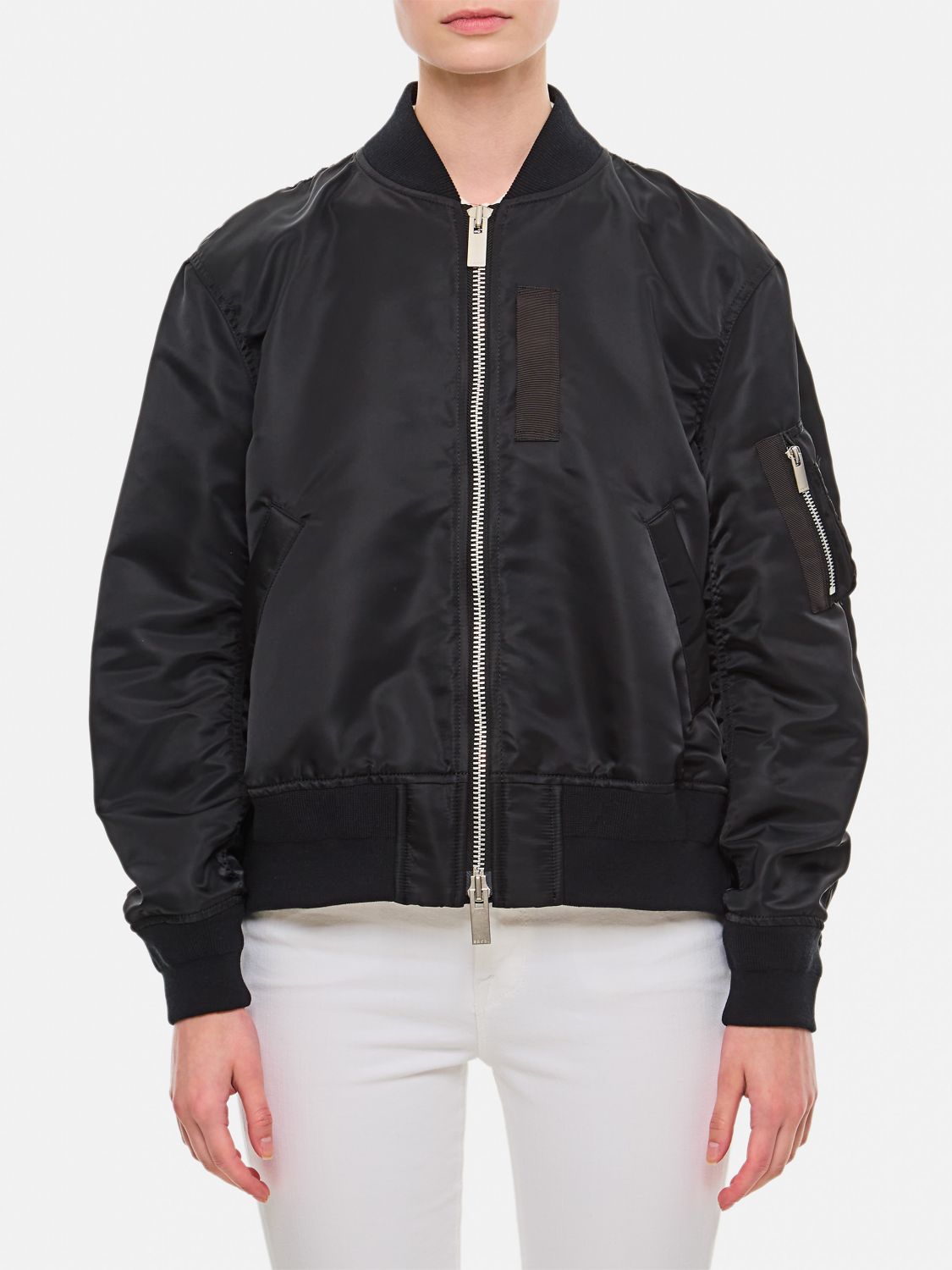 Shop Sacai Jacket  Woman Color Black In Schwarz