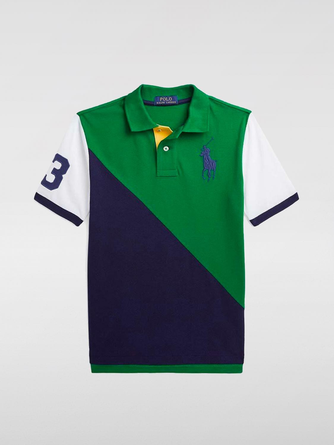 Shop Polo Ralph Lauren Polo Shirt  Kids Color Green In Grün