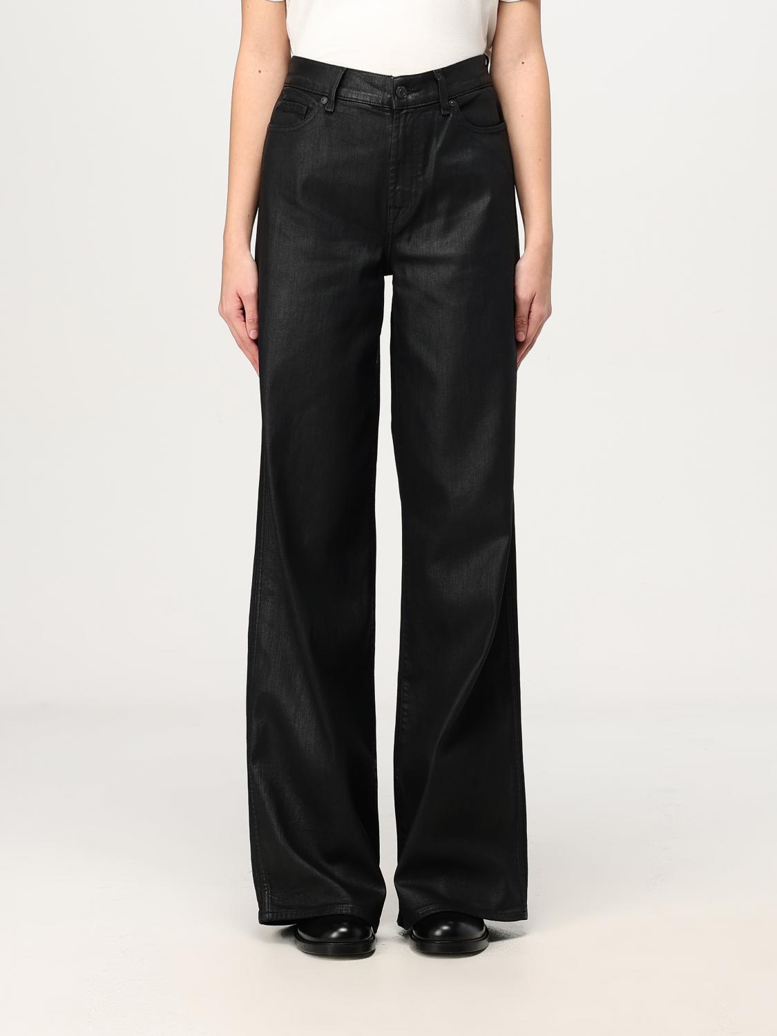 7 For All Mankind Jeans Woman Color Black In Schwarz