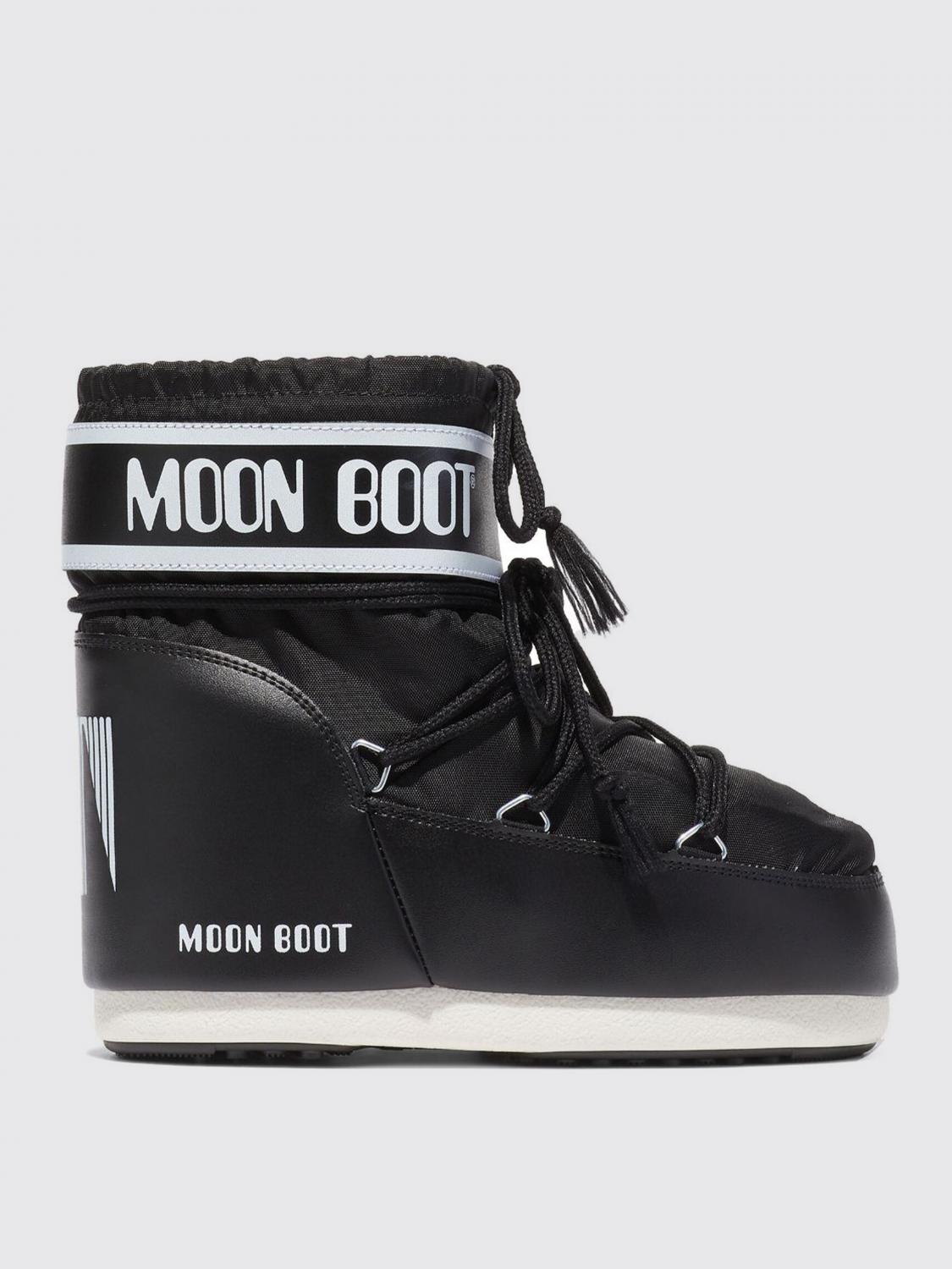 Shop Moon Boot Flat Ankle Boots  Woman Color Black In Schwarz