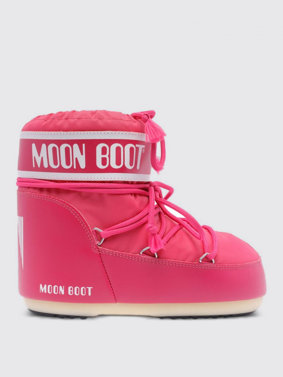 Moon Boot Flat Ankle Boots  Woman Color Fuchsia
