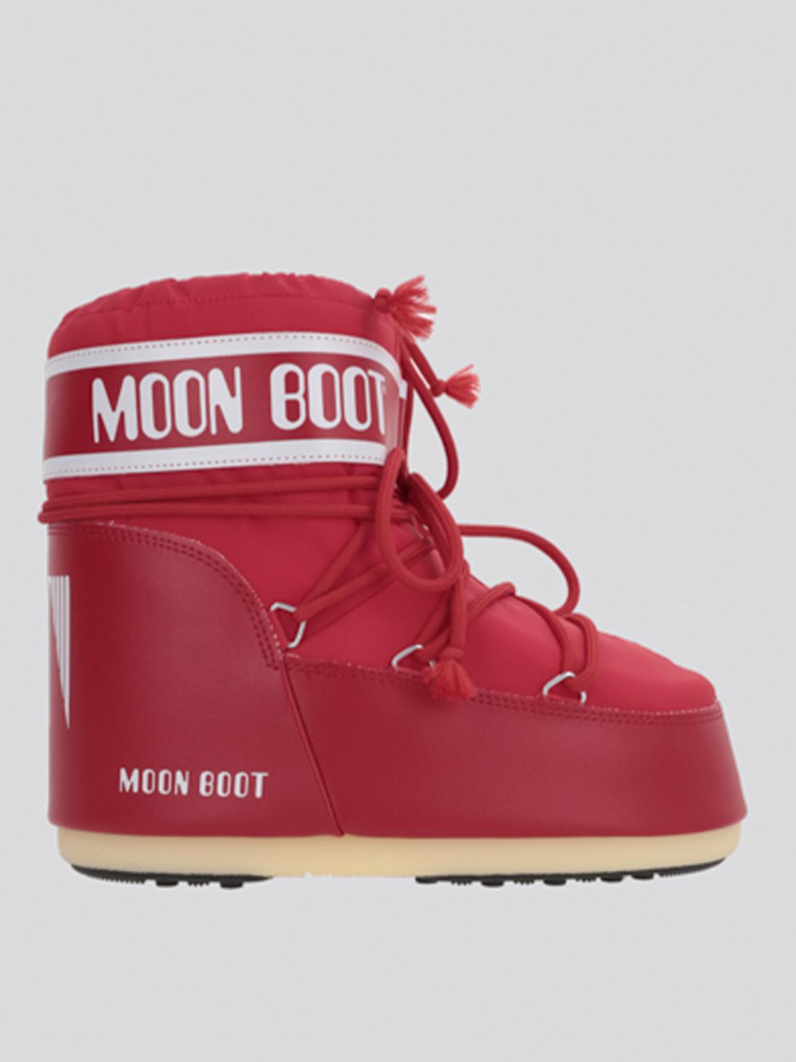 Shop Moon Boot Flat Ankle Boots  Woman Color Red In Rot