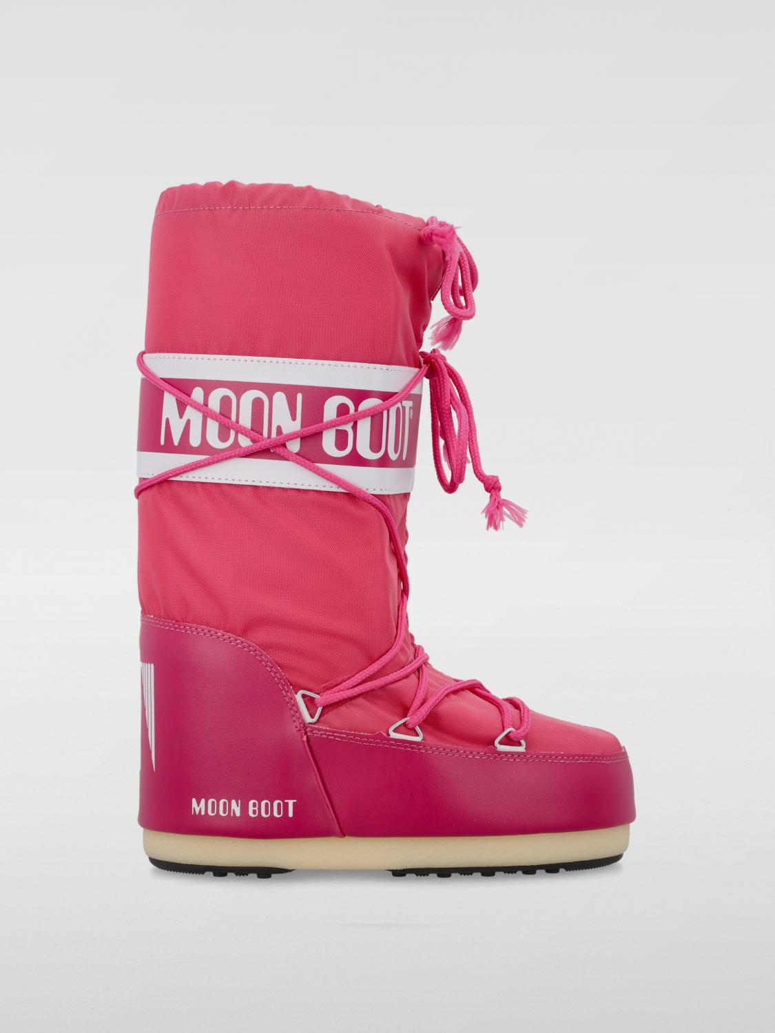 Moon Boot Icon Shell And Faux Leather Snow Boots In Fuchsia