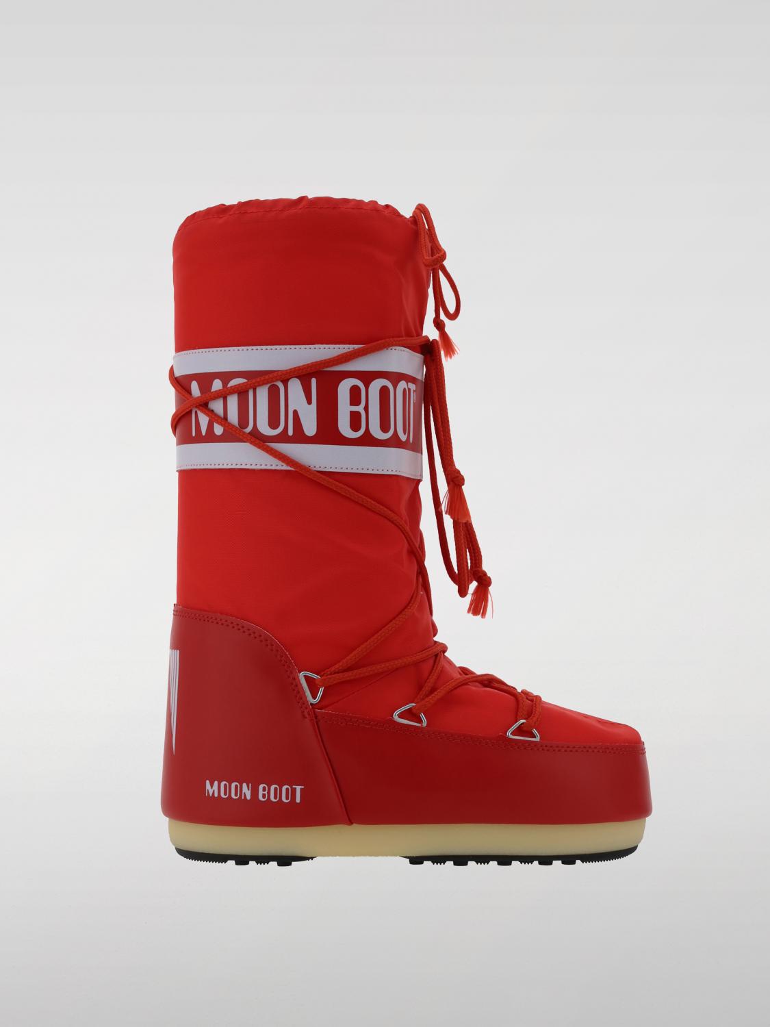 Moon Boot Classic Nylon Waterproof Snow Boots In Red